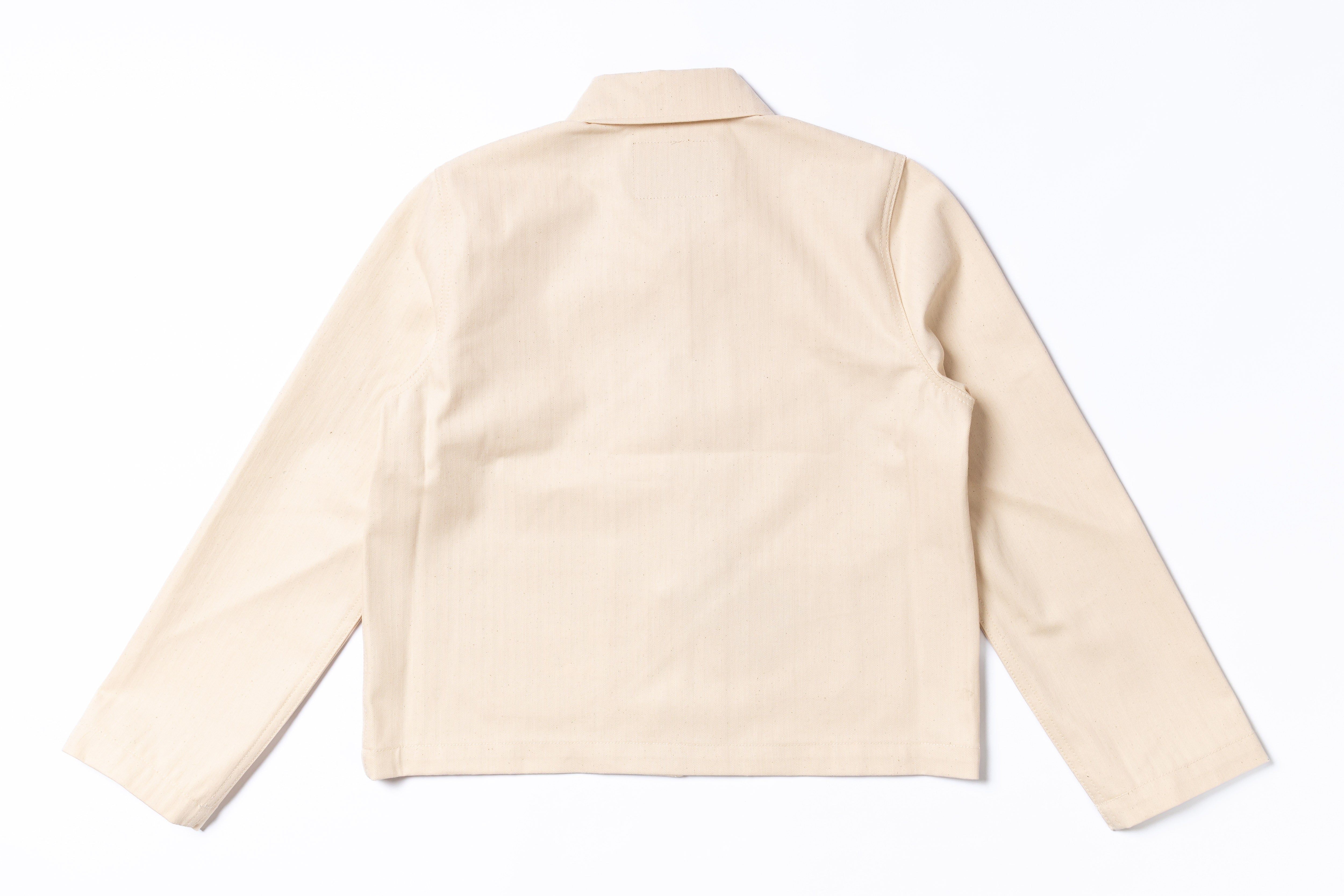 NAKED & FAMOUS DENIM - Ladies Gracie Jacket in Hard Twist Organic Herringbone Ecru-5