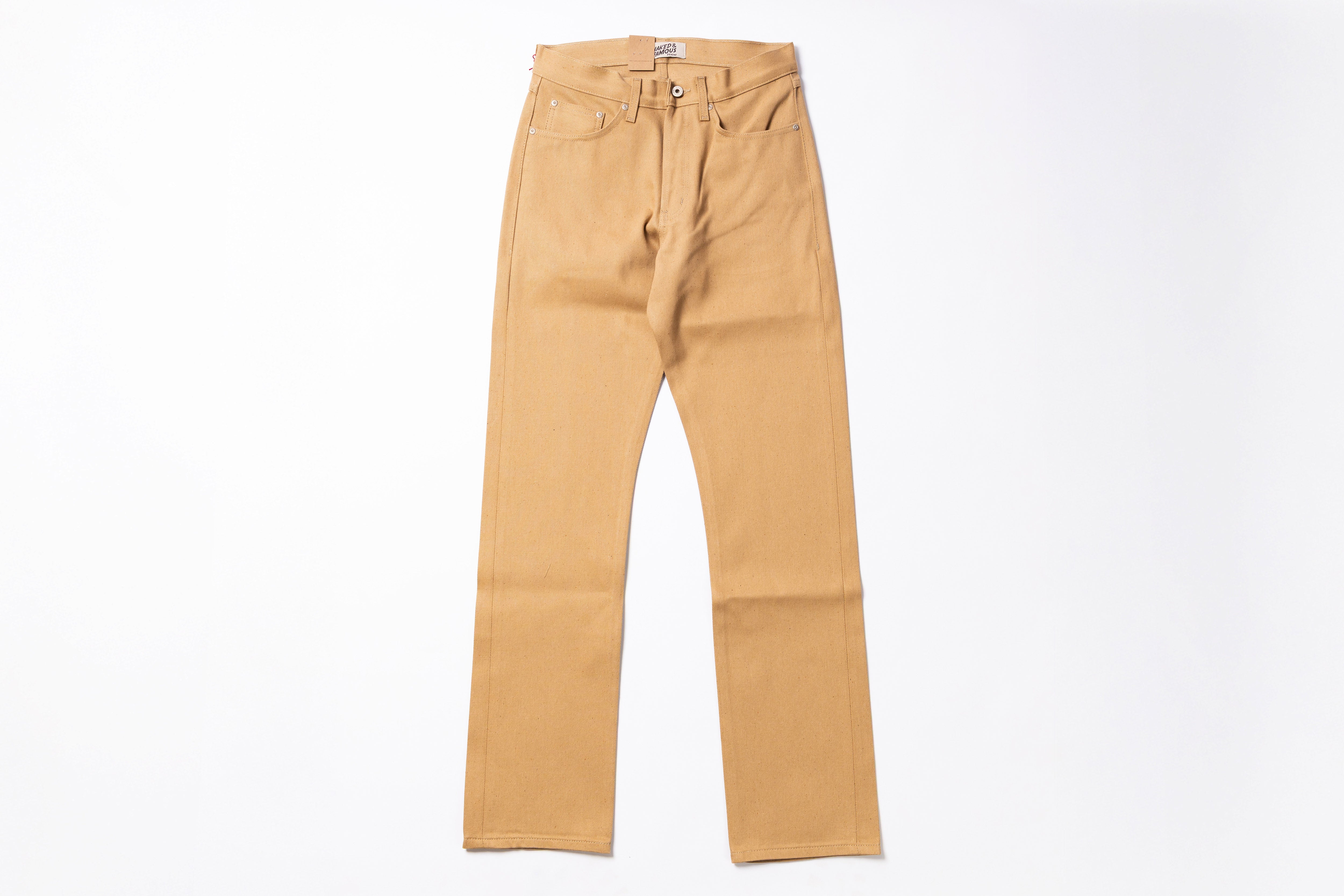 Beige pants on a white background