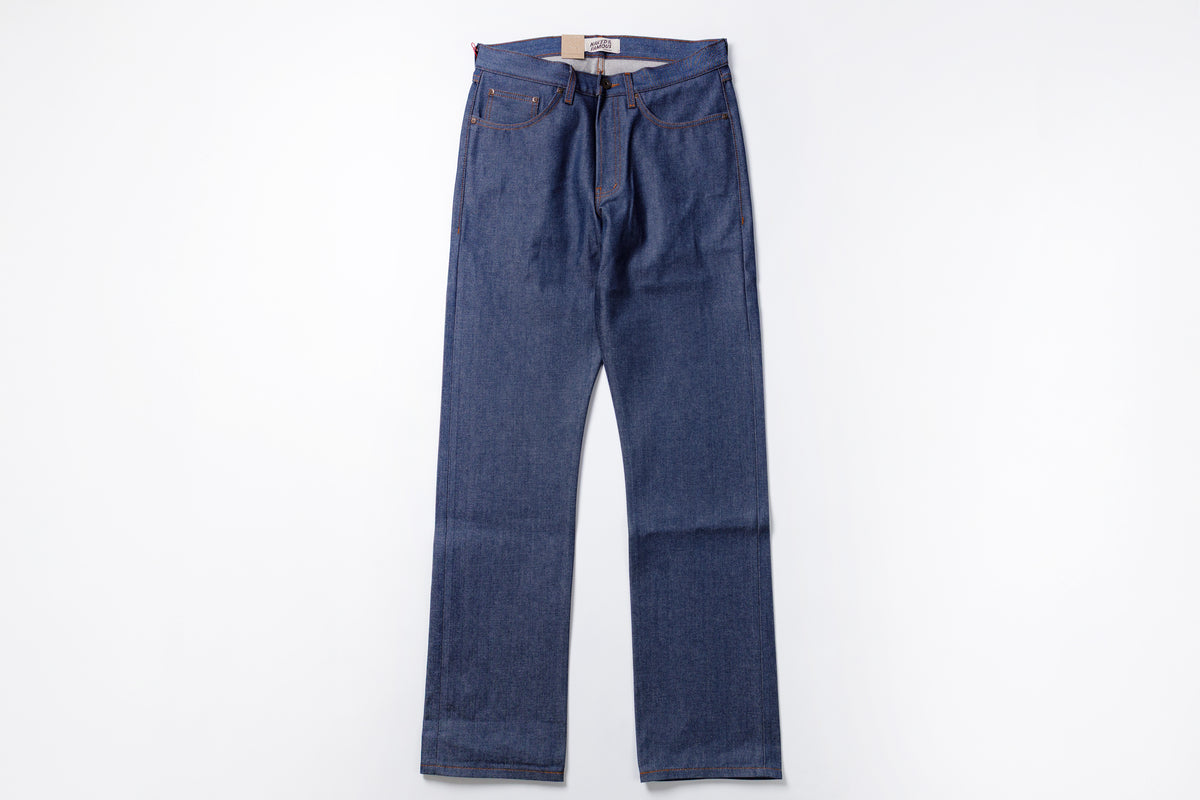 Blue jeans on a white background