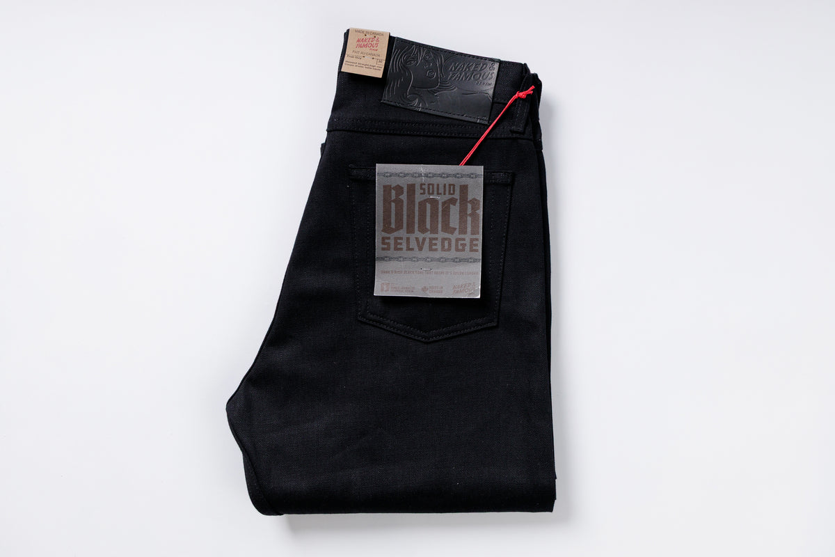 NAKED & FAMOUS DENIM - True Guy - Solid Black Selvedge