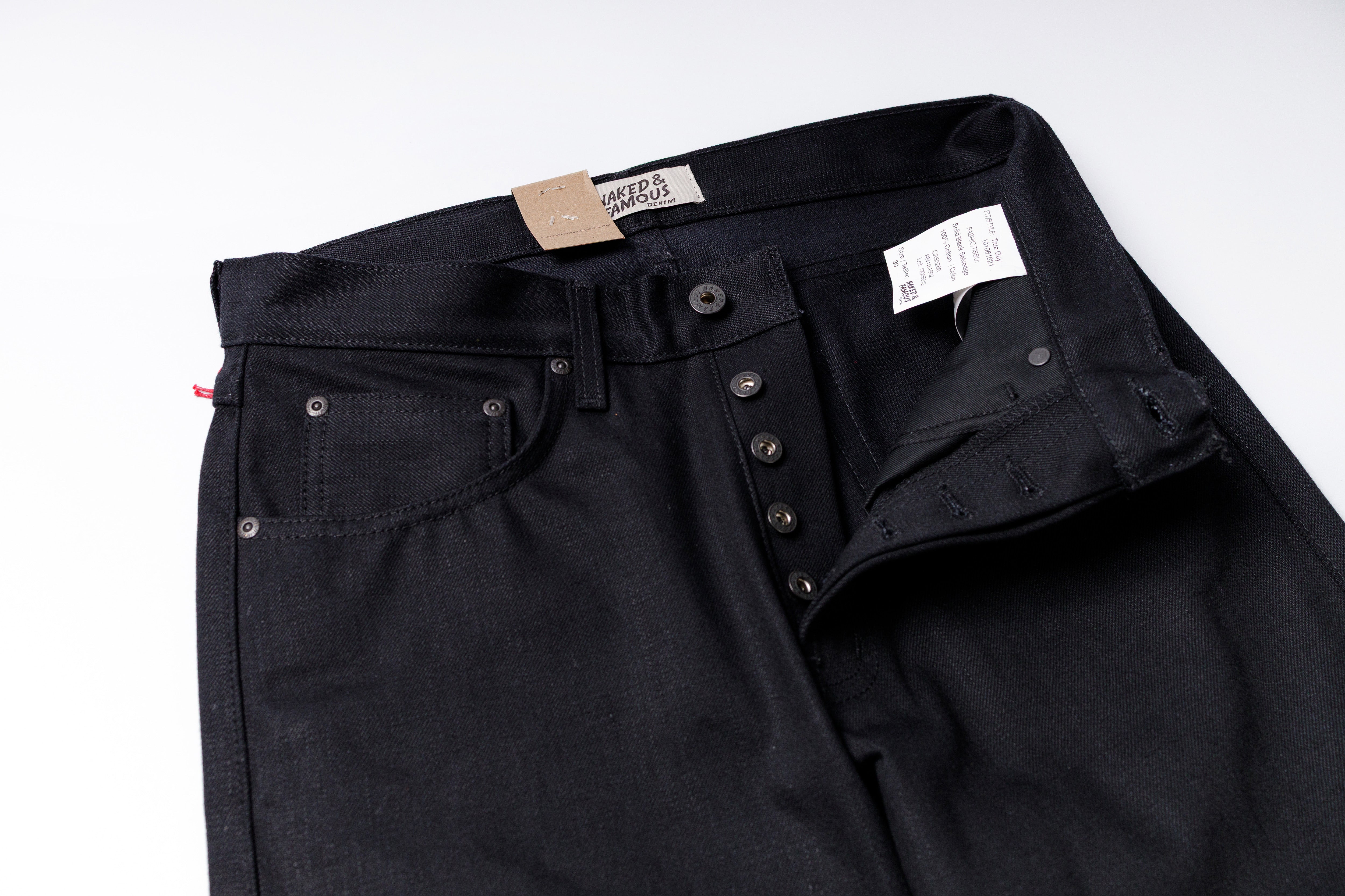 NAKED & FAMOUS DENIM - True Guy - Solid Black Selvedge