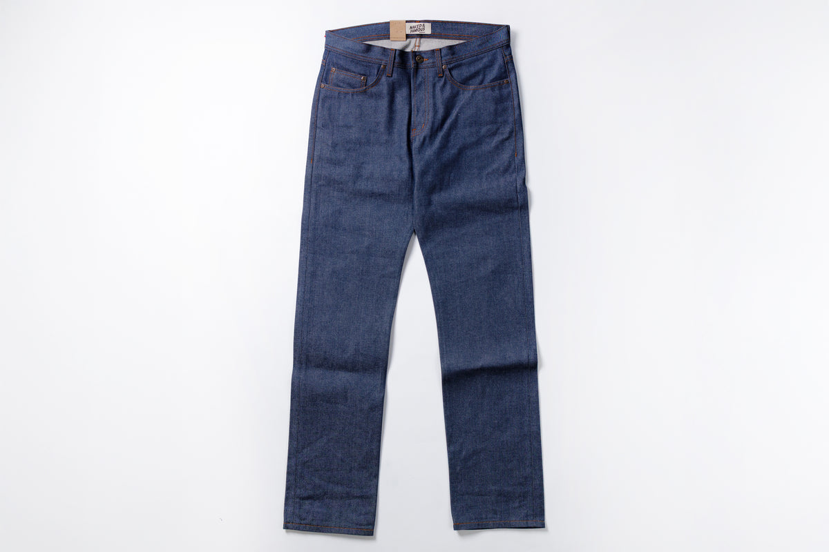 Pair of blue jeans on a white background