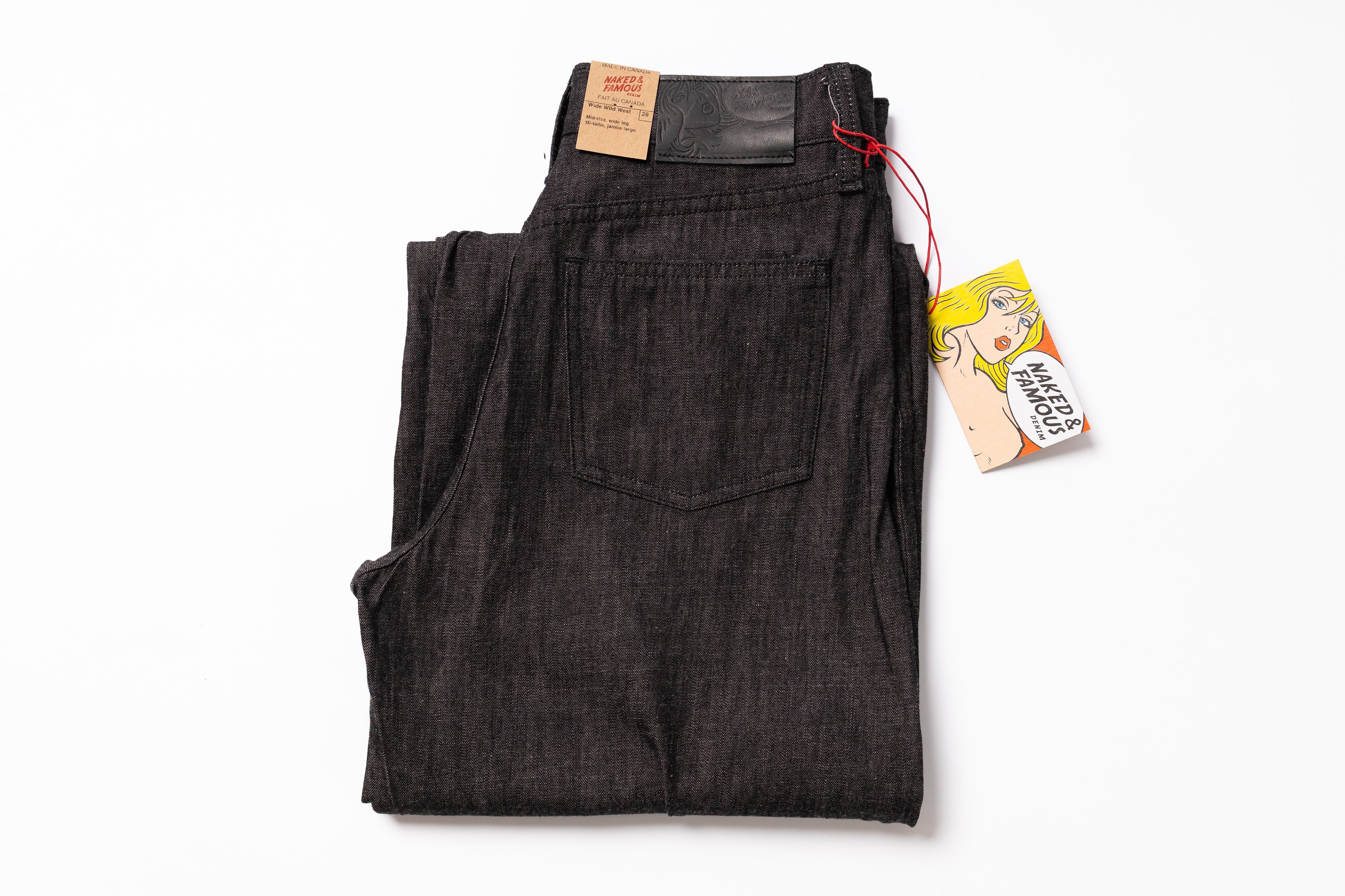 NAKED & FAMOUS DENIM - Women's Wide Wild West in Black Lightweight Denim