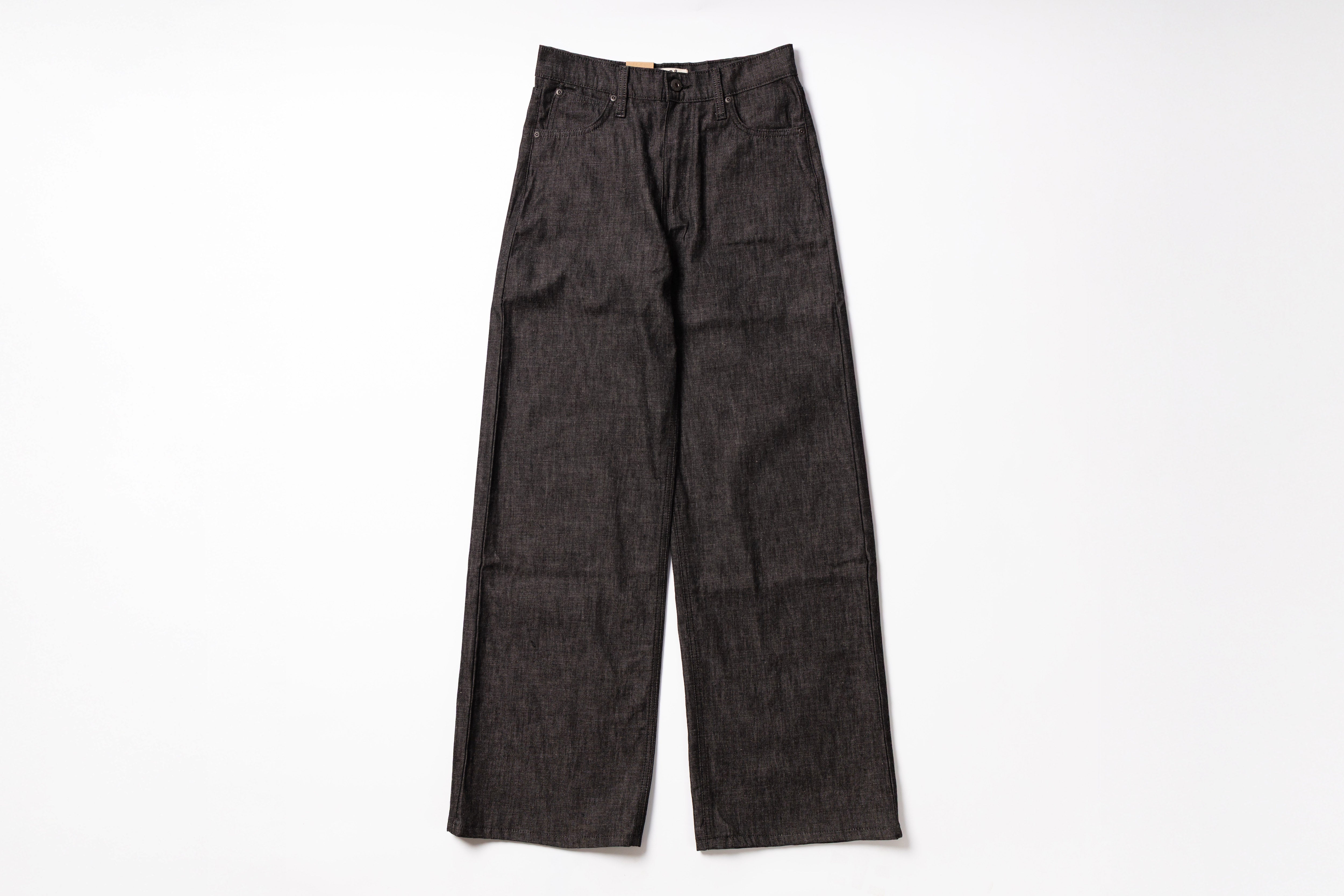 Dark gray pants on a white background