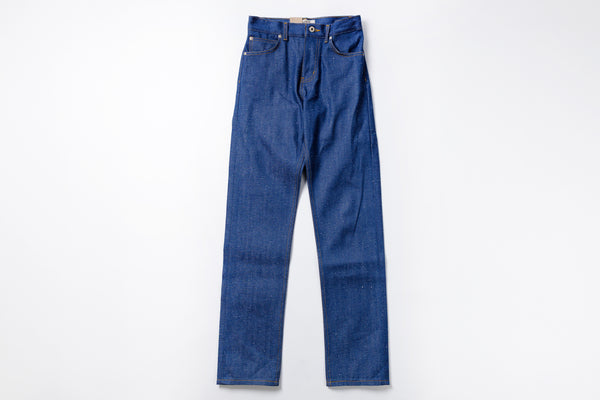 Blue jeans on a white background