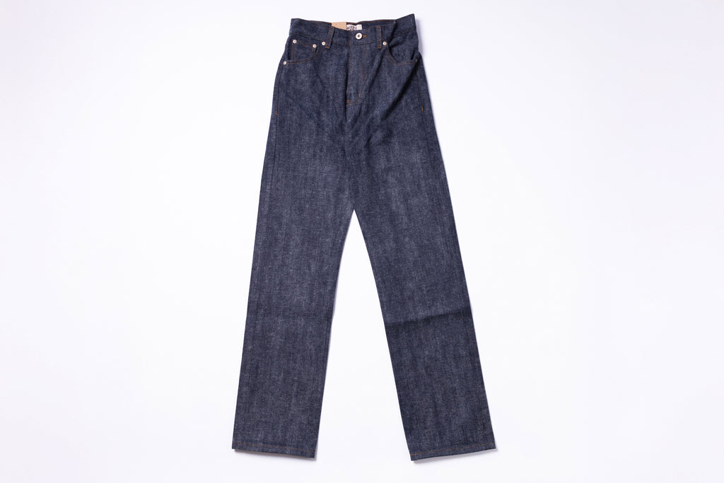 Pair of blue jeans on a white background