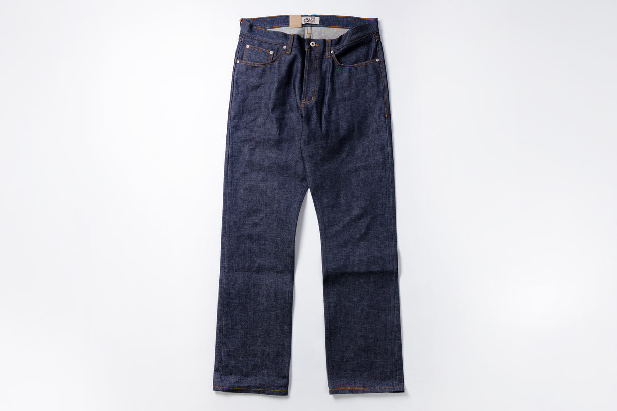 Pair of blue jeans on a white background