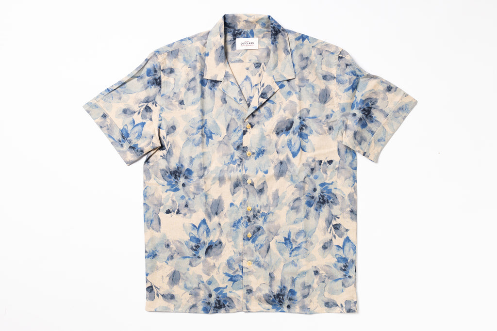 Floral patterned shirt on a white background