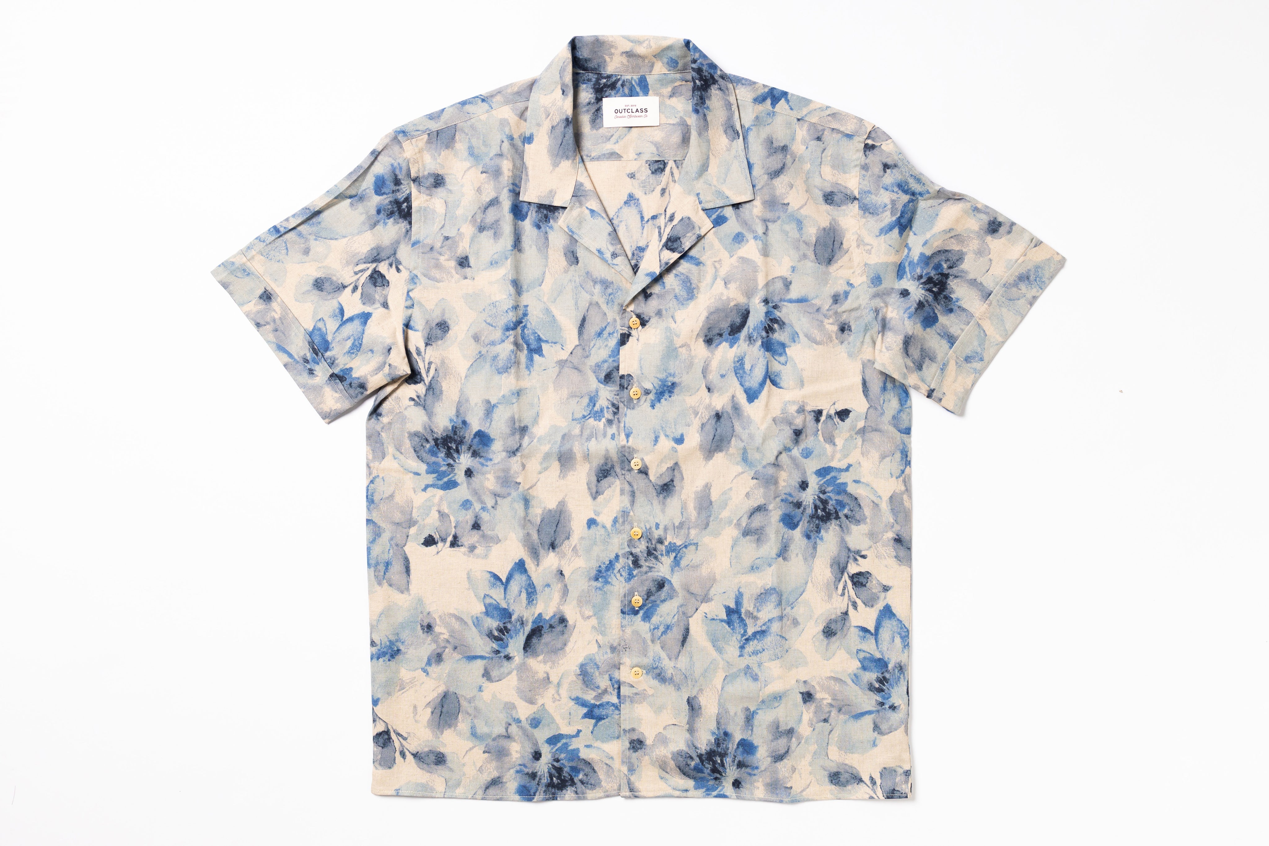 Floral patterned shirt on a white background