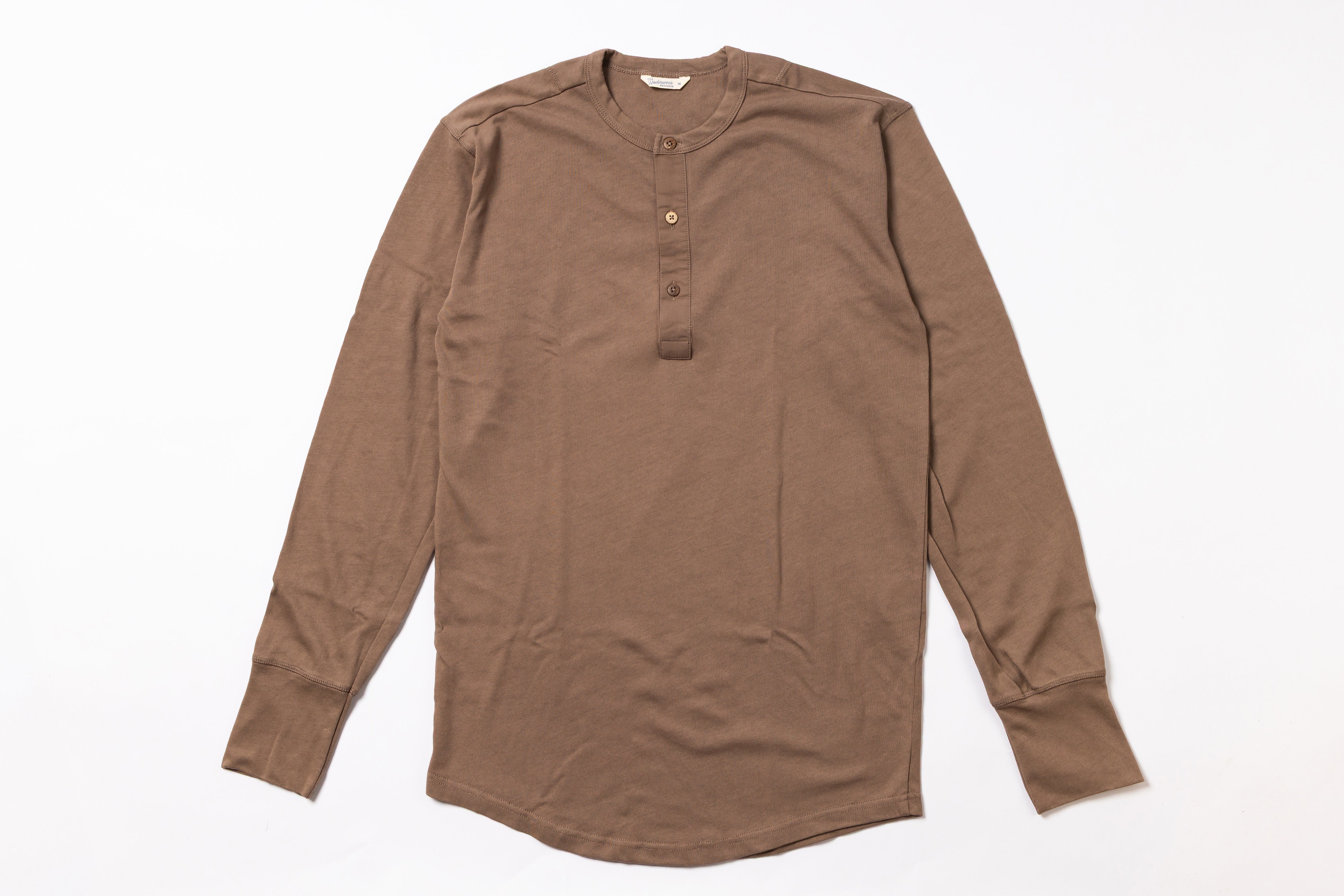 Brown long-sleeve shirt on a white background