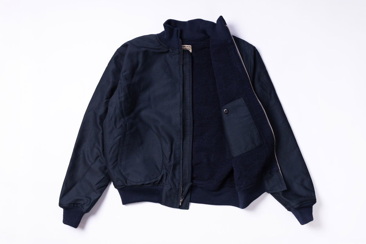 Navy blue jacket on a white background