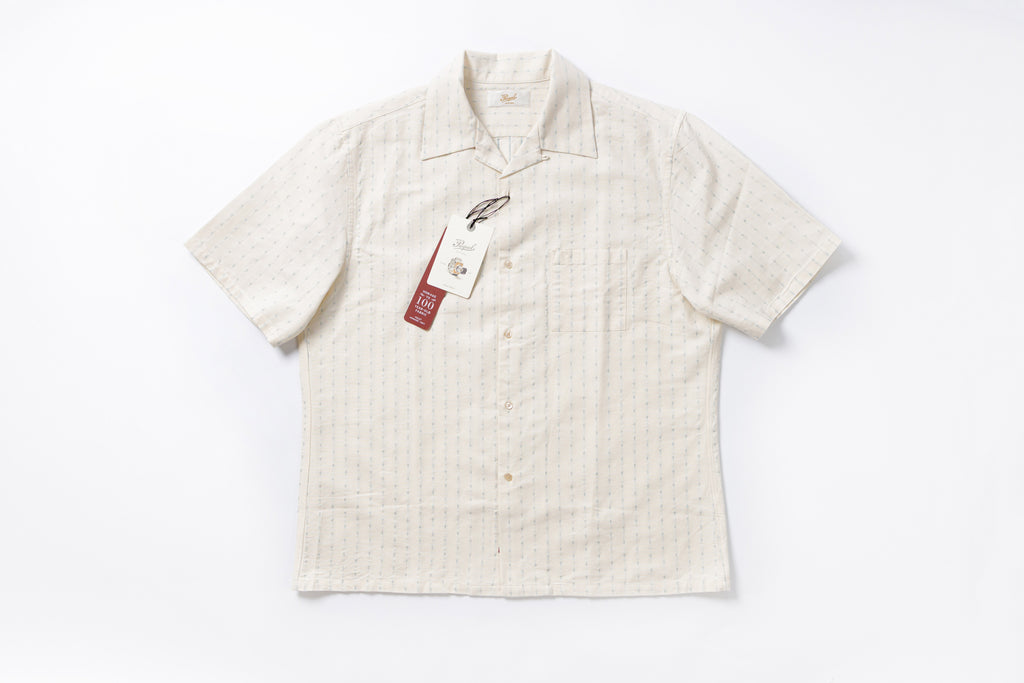  Classic Open Collar Shirt in Blue Front View