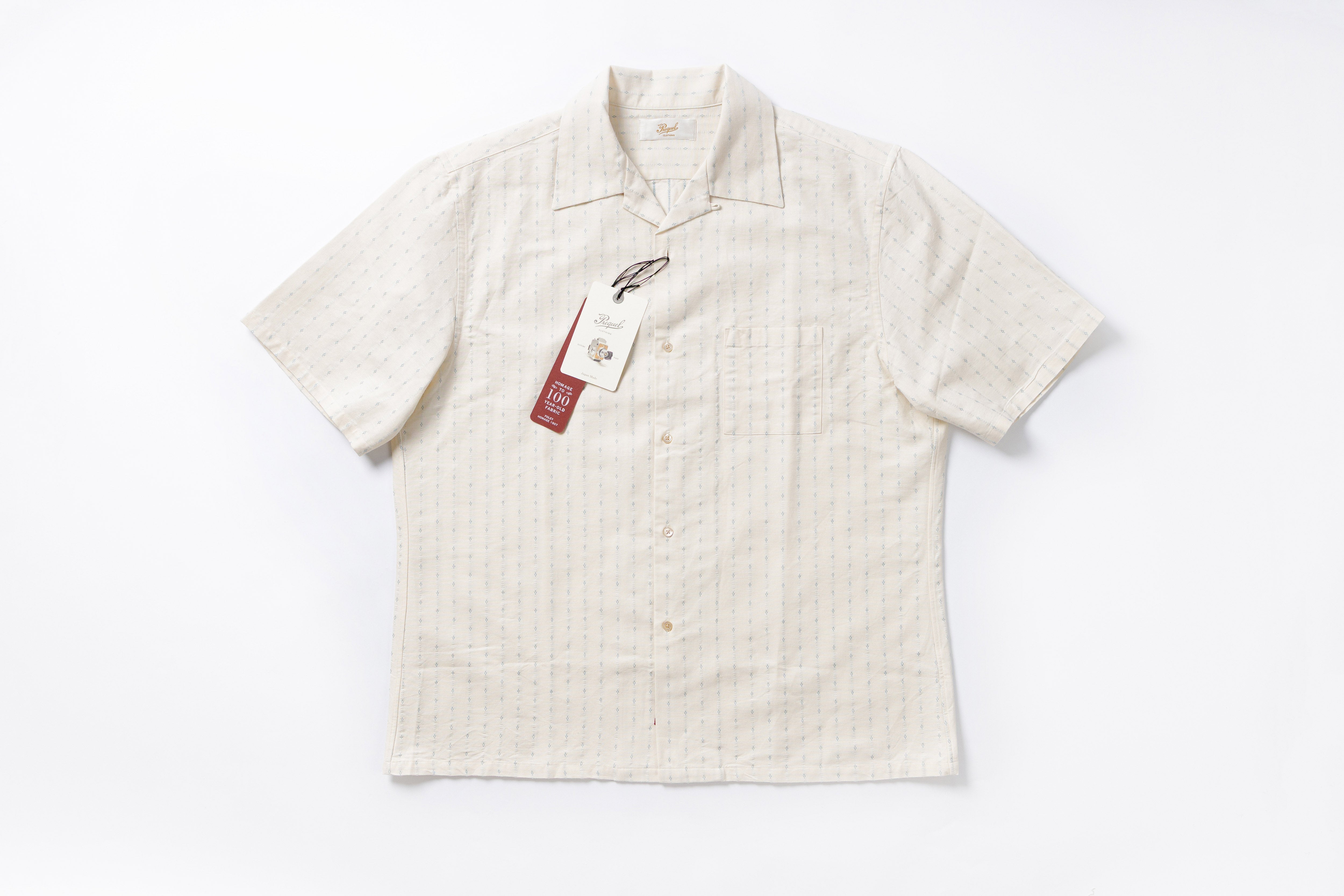  Classic Open Collar Shirt in Blue Front View
