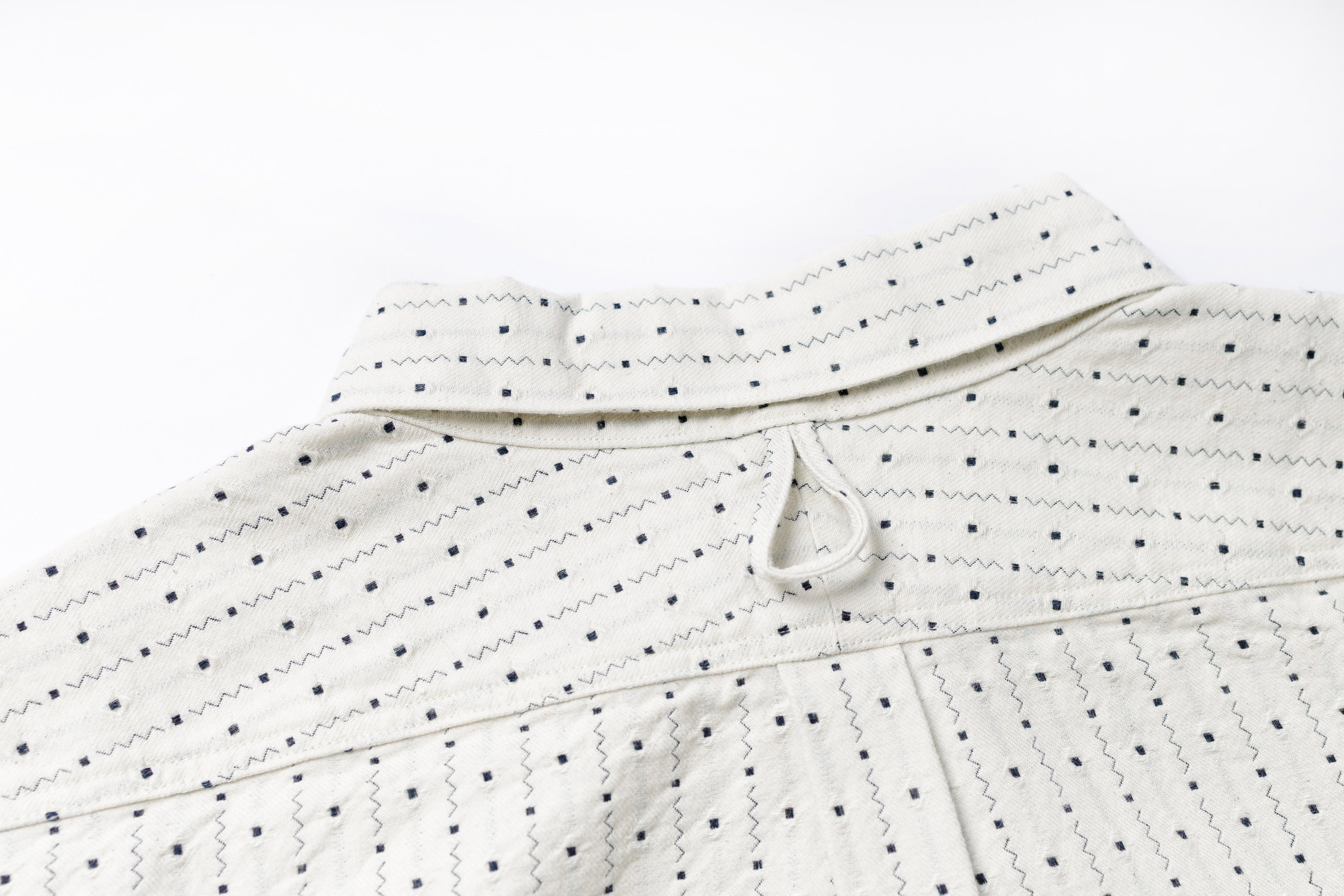 Indigo Stripe Shirt View of the back of collar