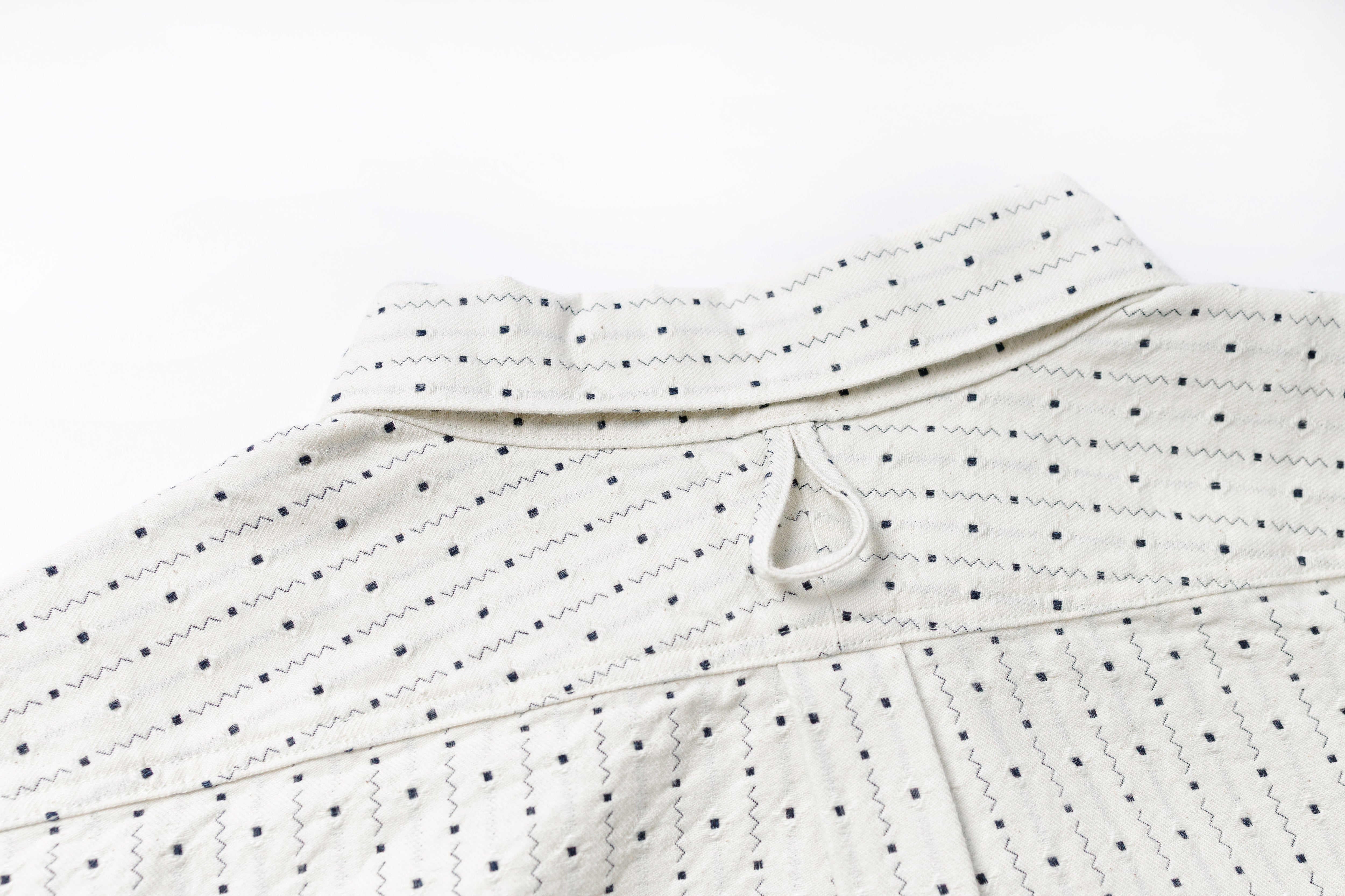 Indigo Stripe Shirt View of the back of collar