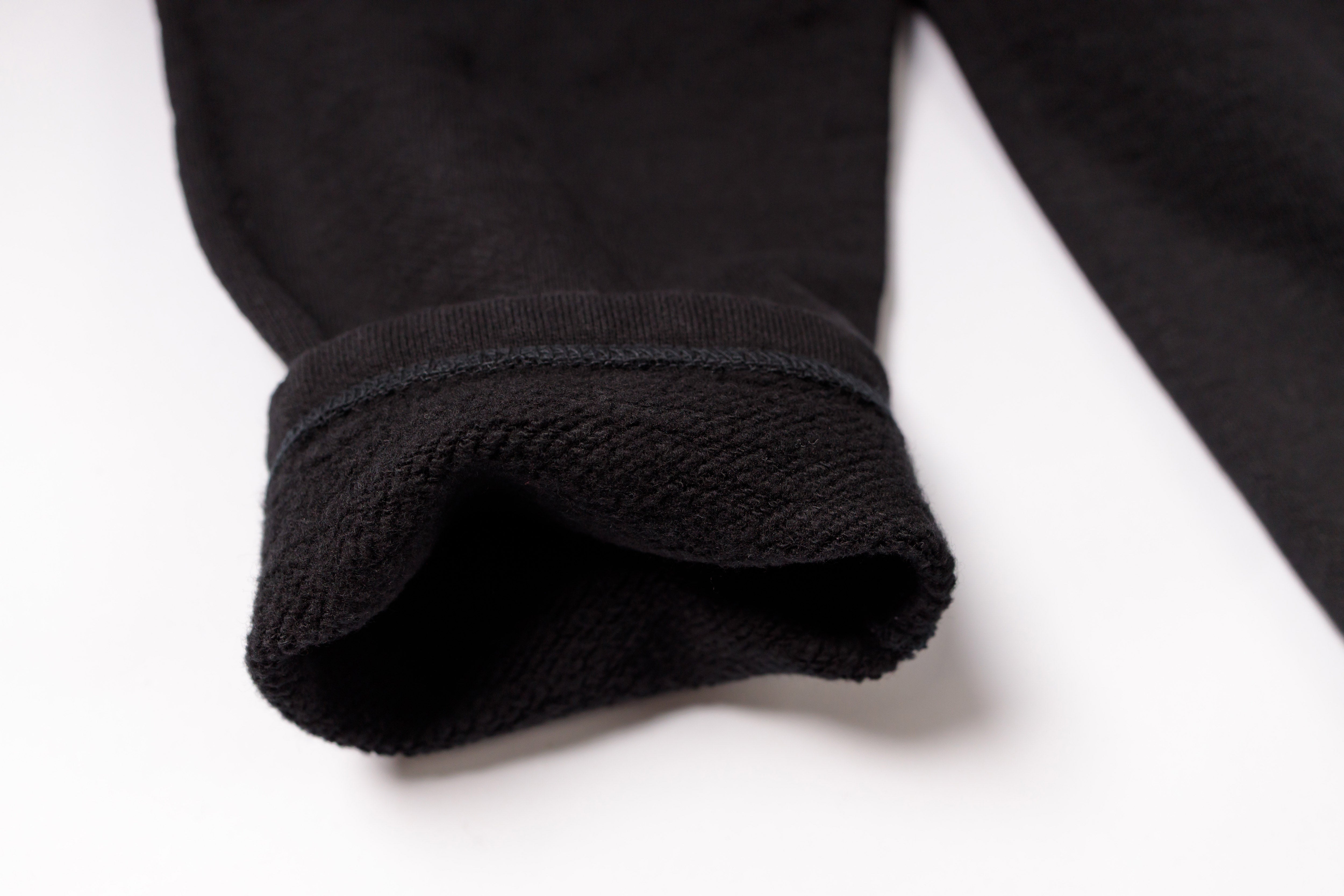 Close-up of a black fabric texture on a white background