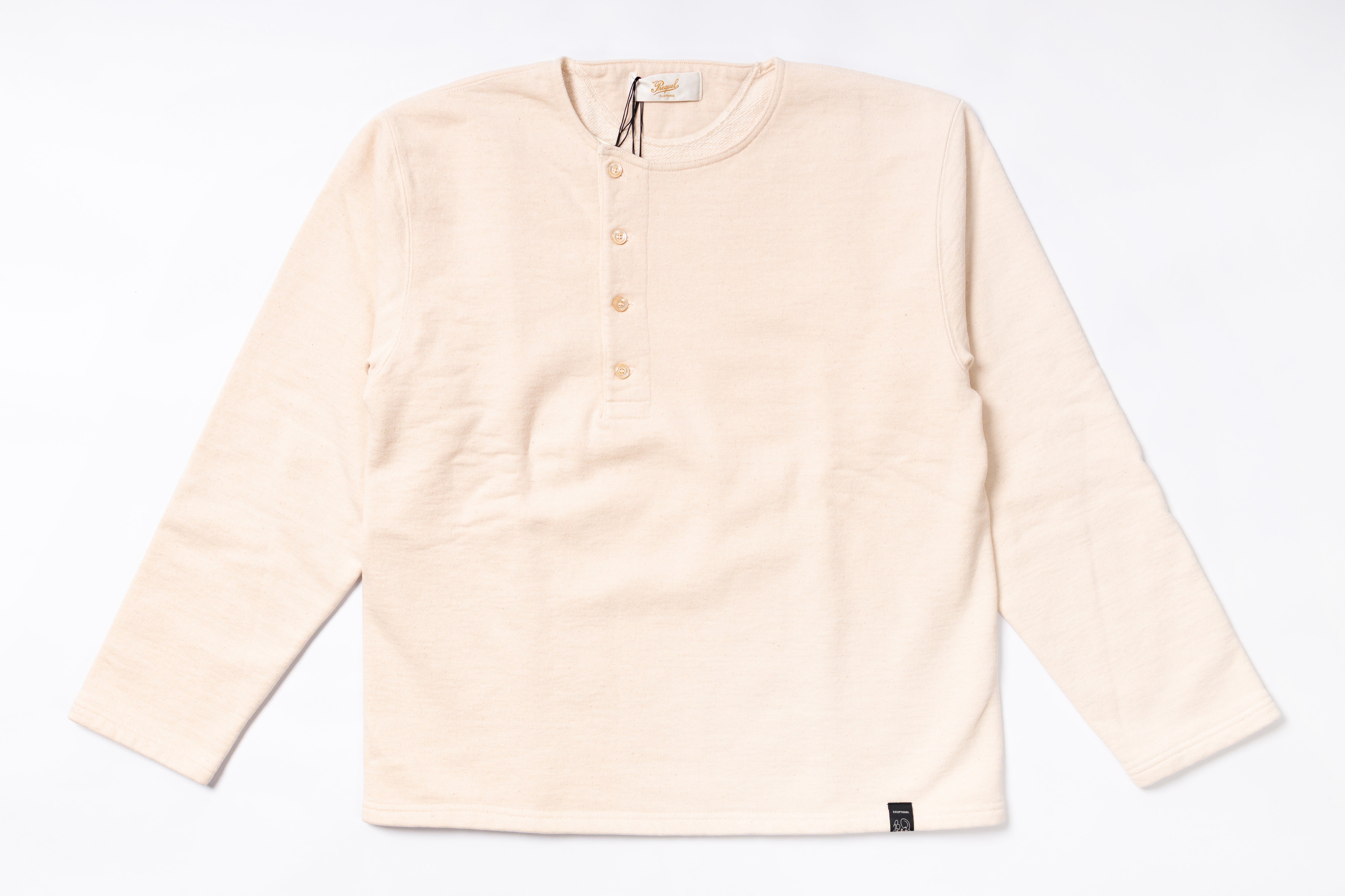 Beige long-sleeve shirt on a white background