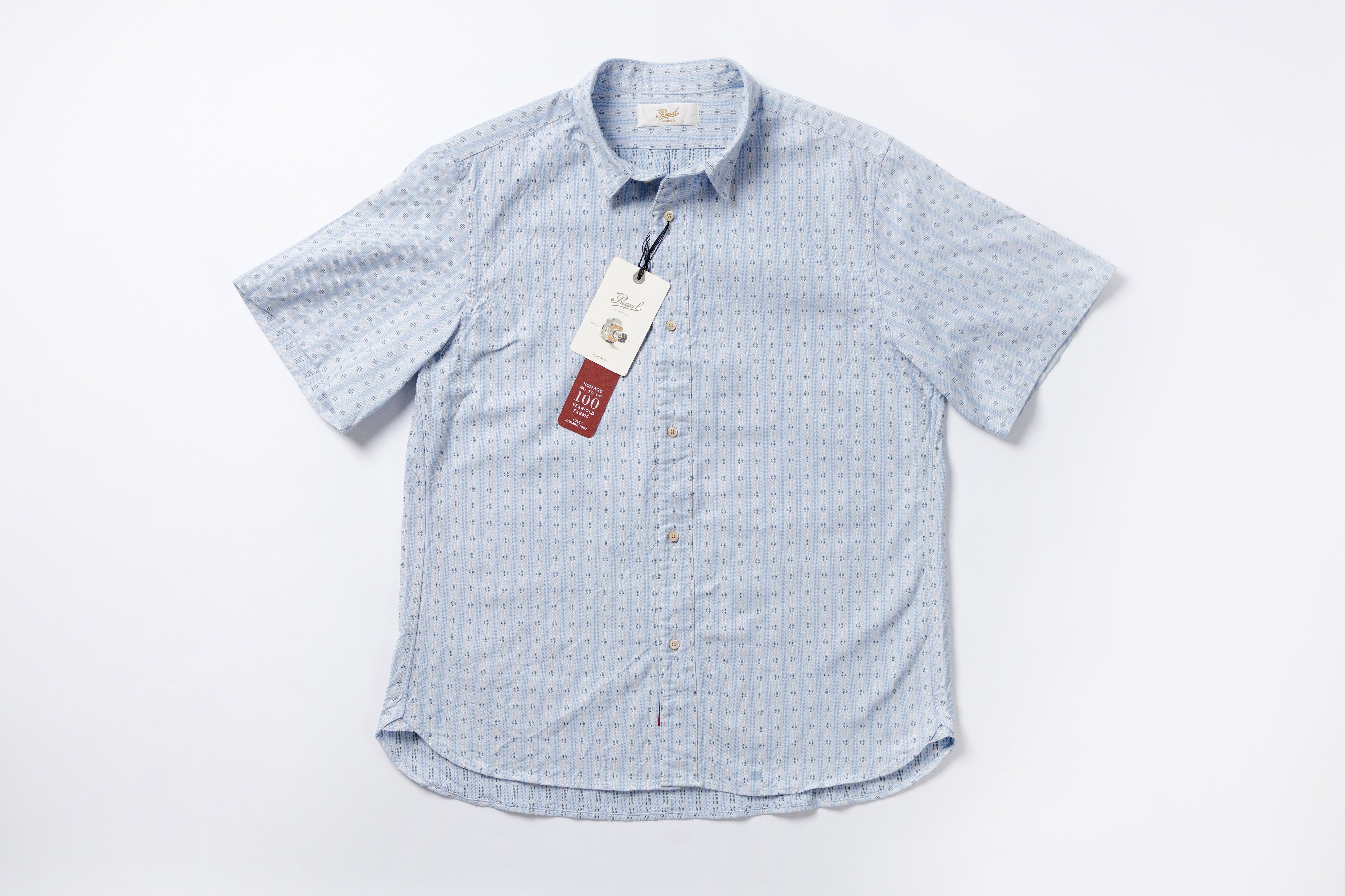 Mini Collar Shirt in Blue Front View