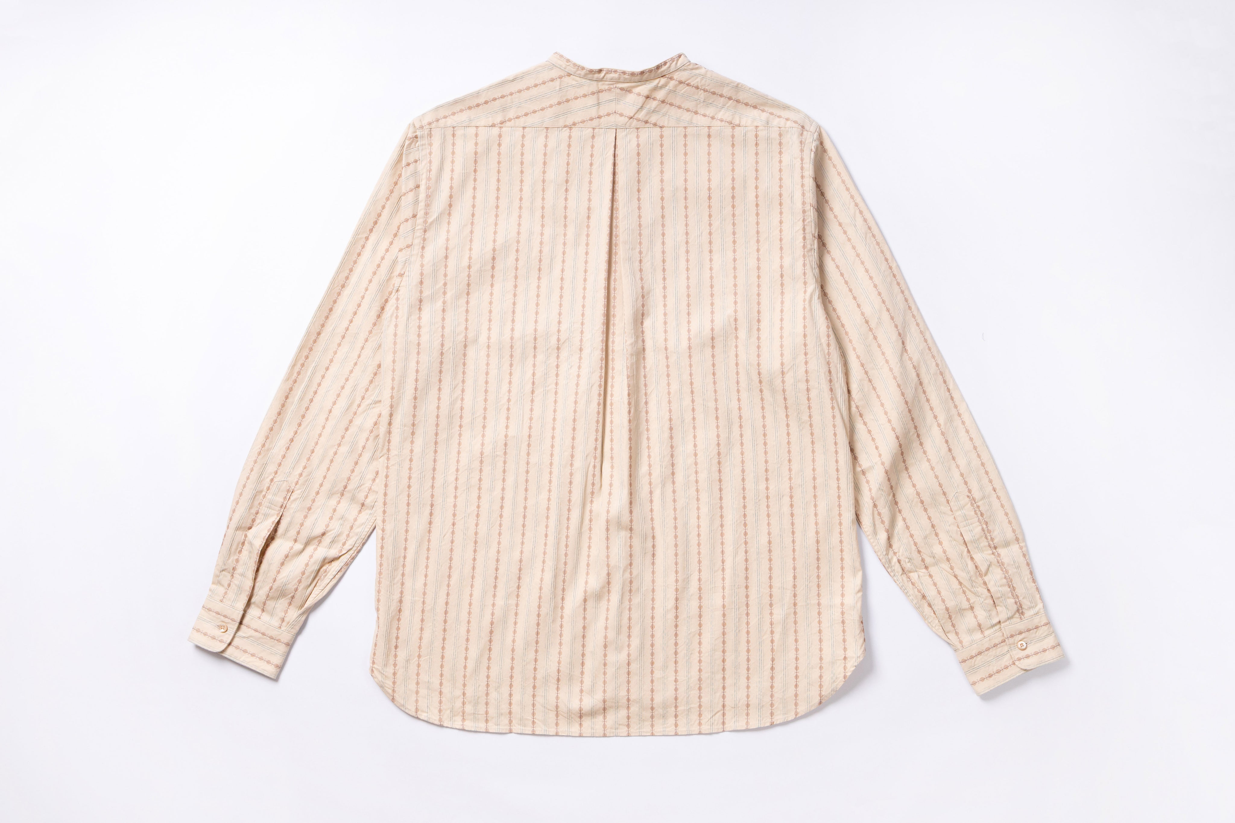 Stand-up Collar Shirt in Beige Back View