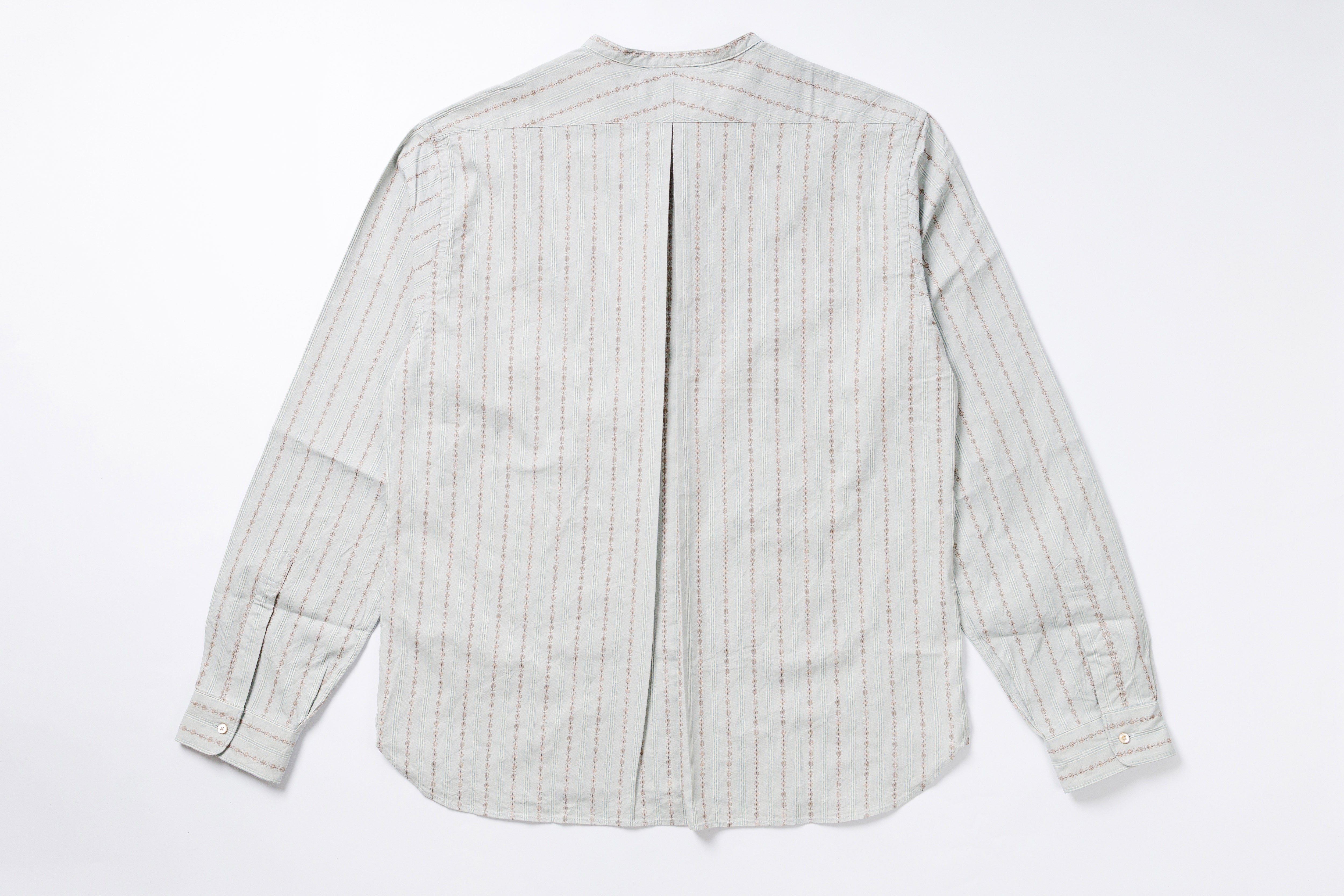 Stand-up Collar Shirt in Blue Back View