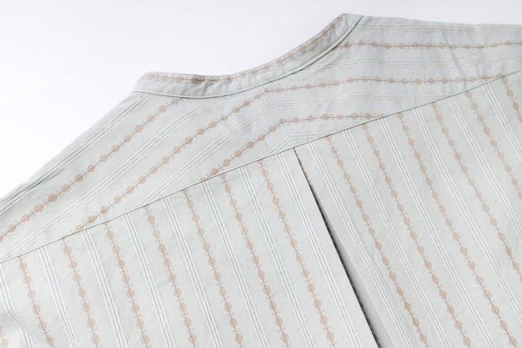 Stand-up Collar Shirt in Blue Back Top View