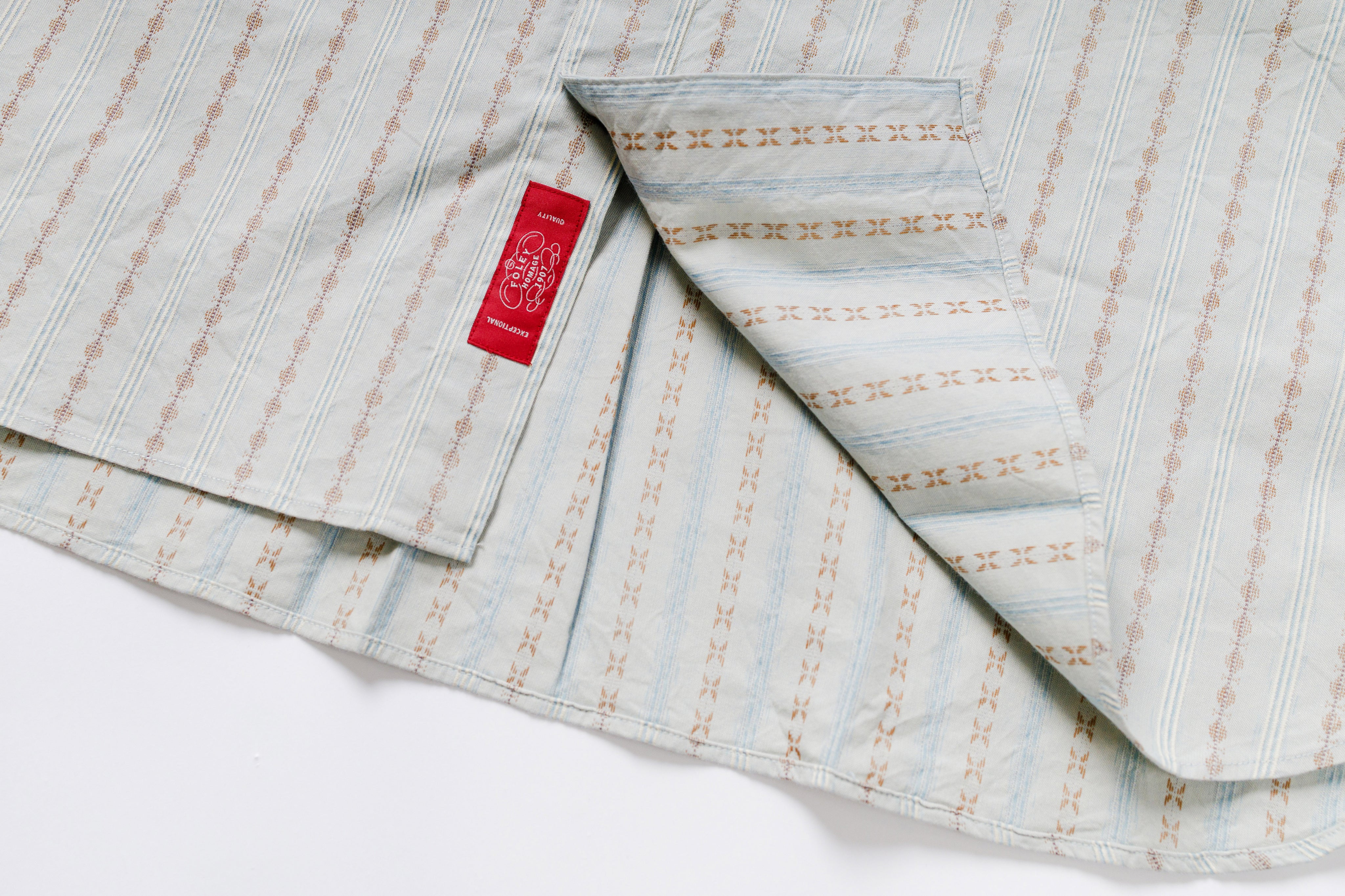 Stand-up Collar Shirt in Blue Pattern View