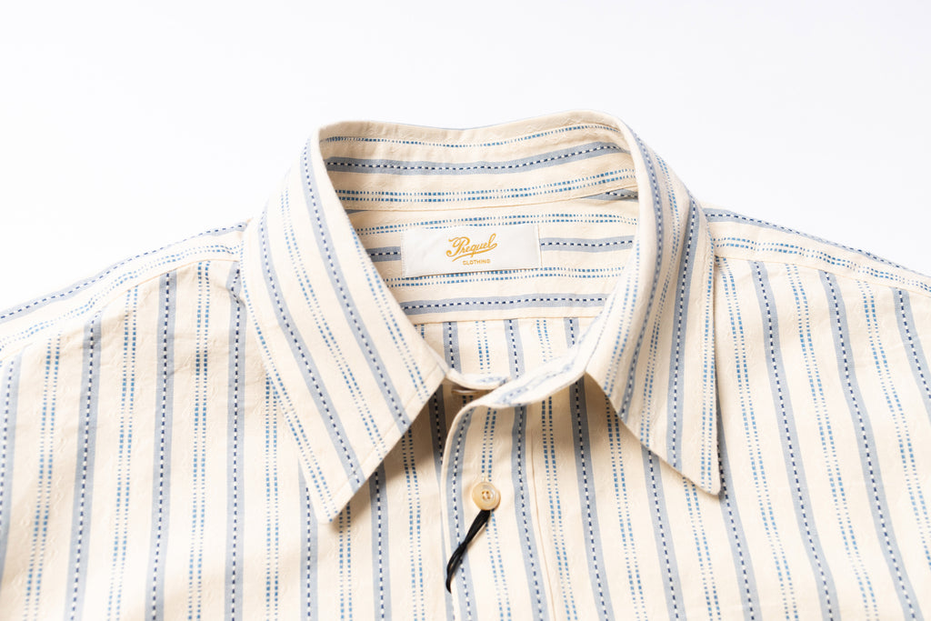 Striped shirt with a collar on a white background