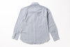 Blue and white striped shirt on a white background