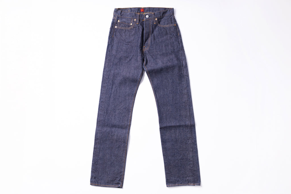 Pair of blue jeans on a white background