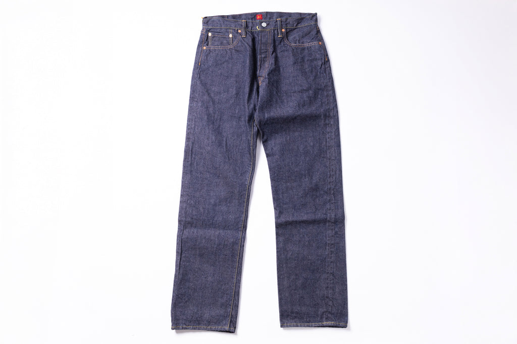 Pair of blue jeans on a white background