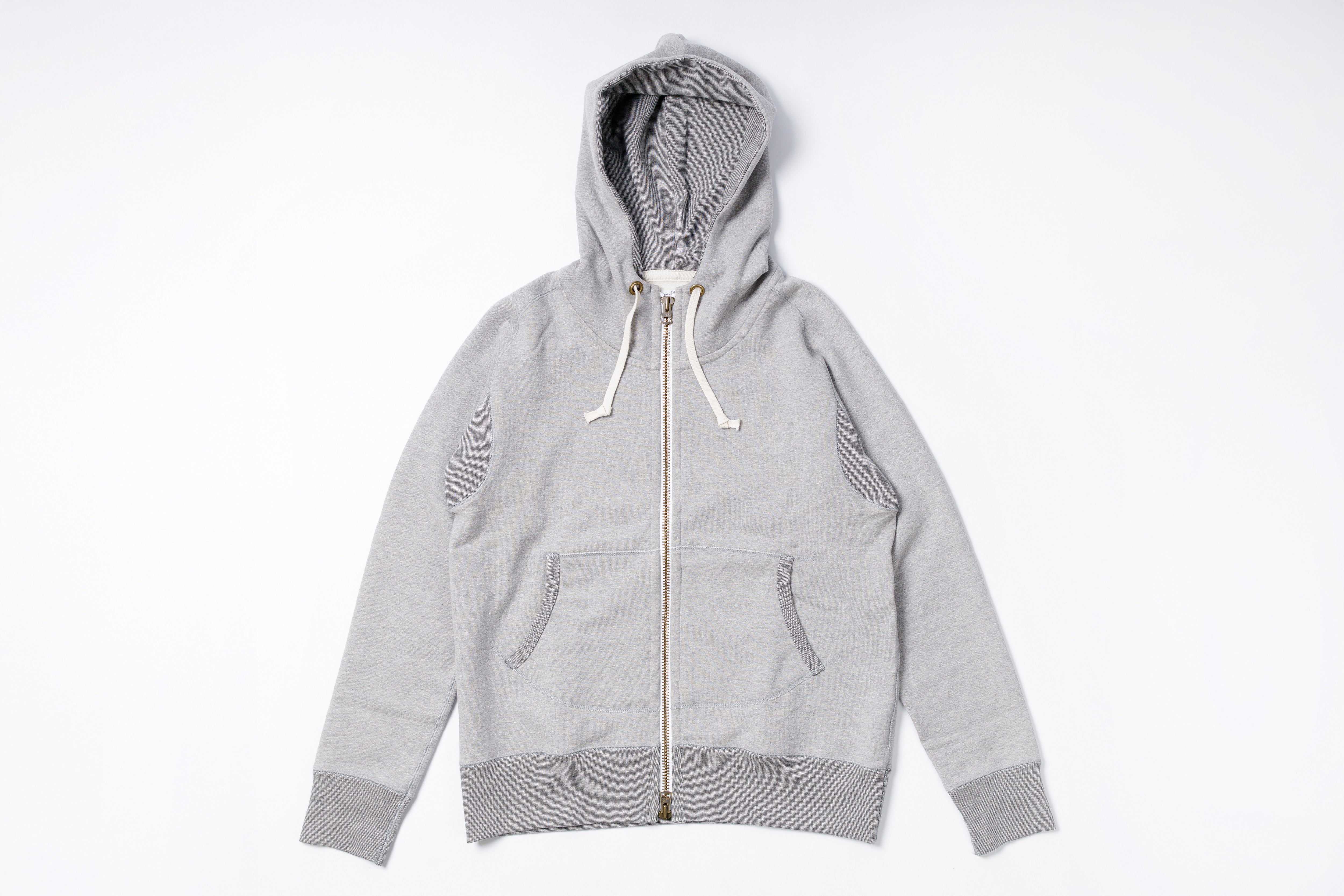 Grey Loopwheel Hoodie Front View