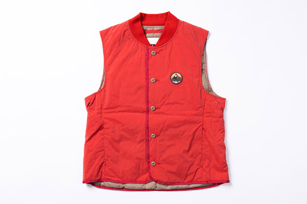 Red vest with a logo on a white background