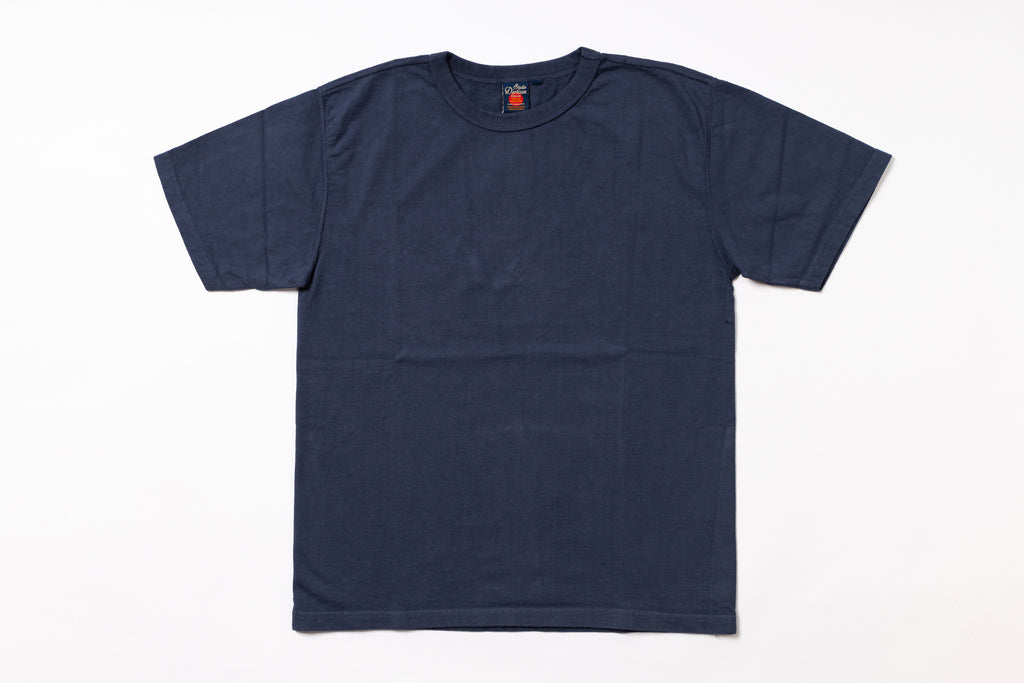 Navy blue t-shirt on a white background