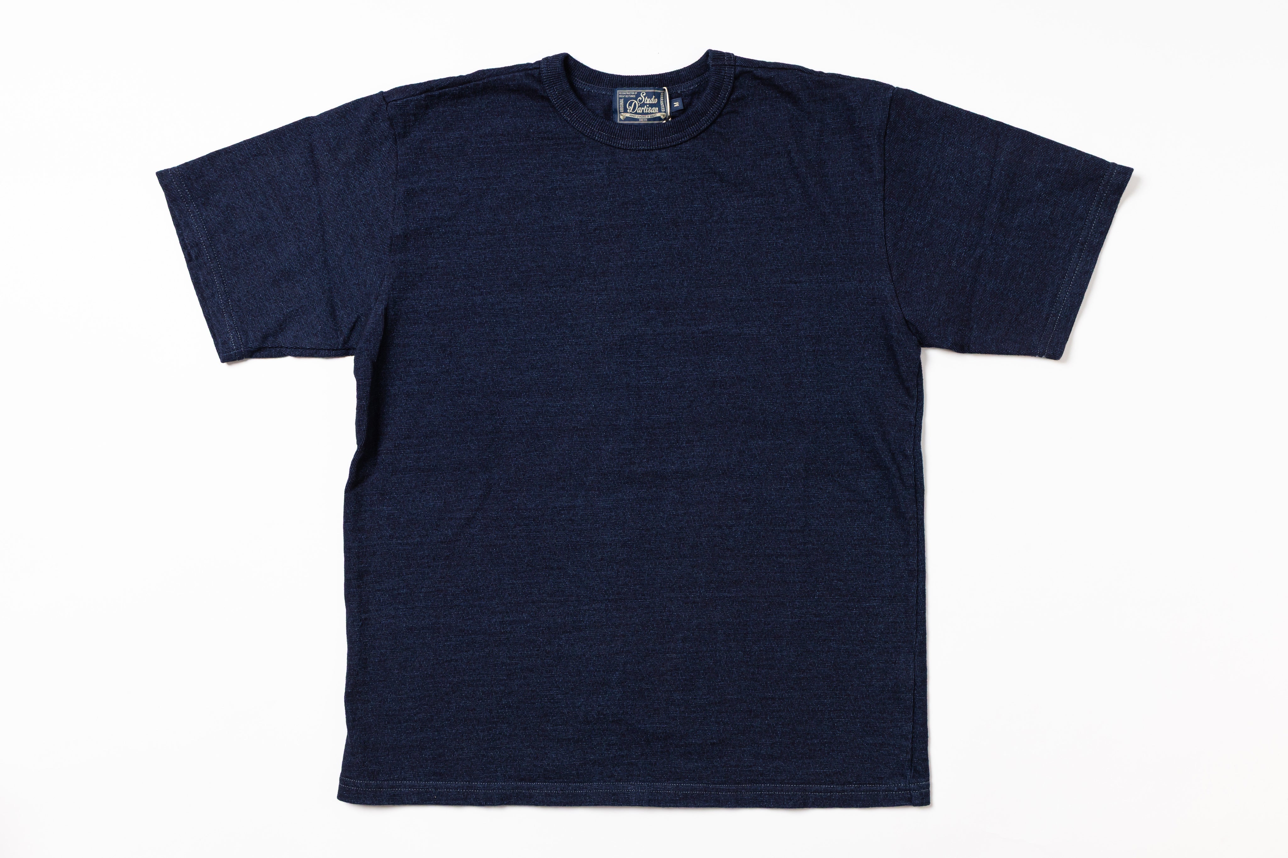 Navy blue t-shirt on a white background