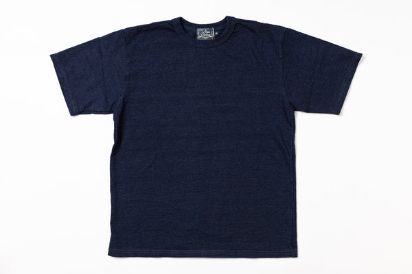 Navy blue t-shirt on a white background