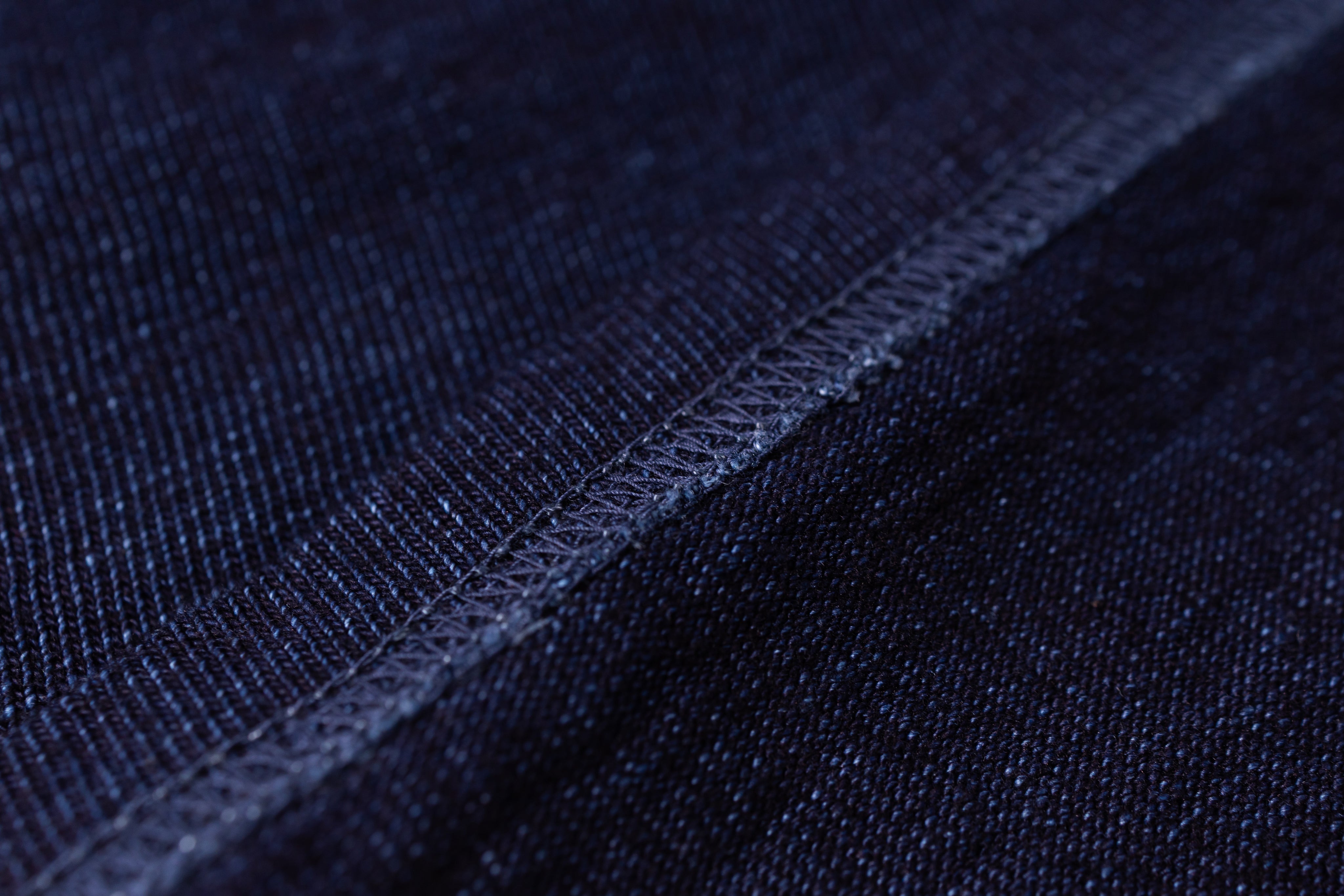 Close-up of dark blue fabric texture