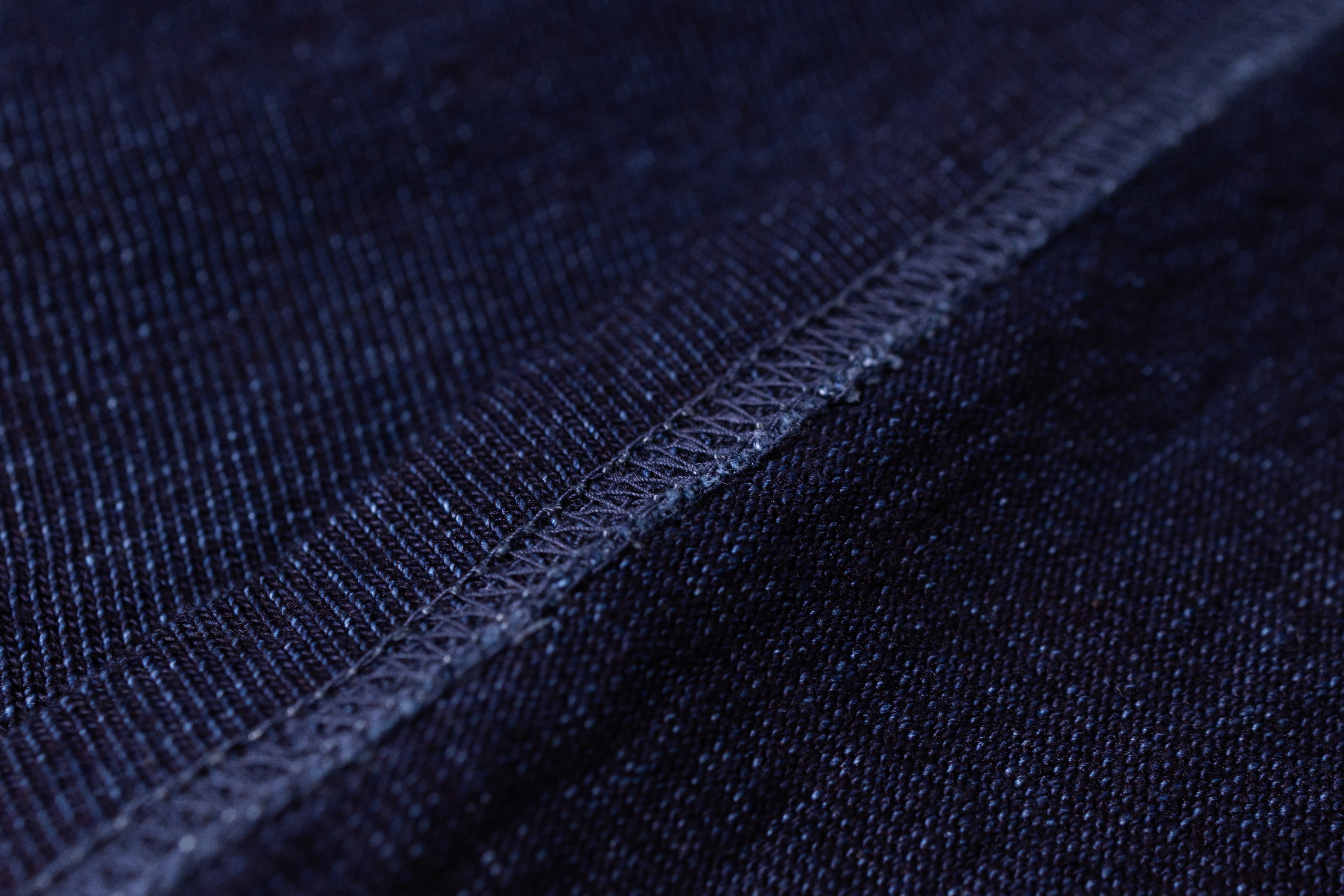 Close-up of dark blue fabric texture