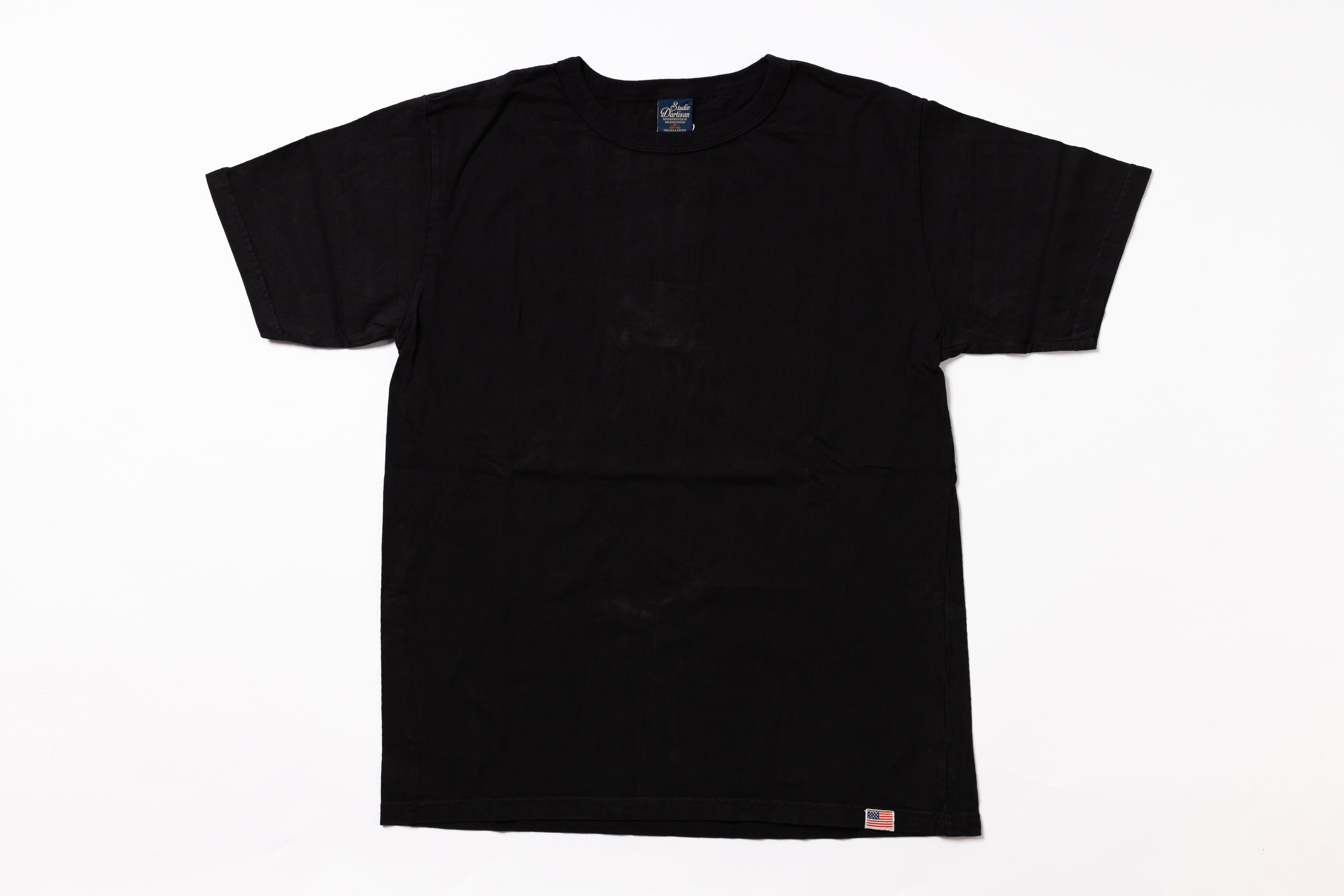 Black t-shirt on a white background