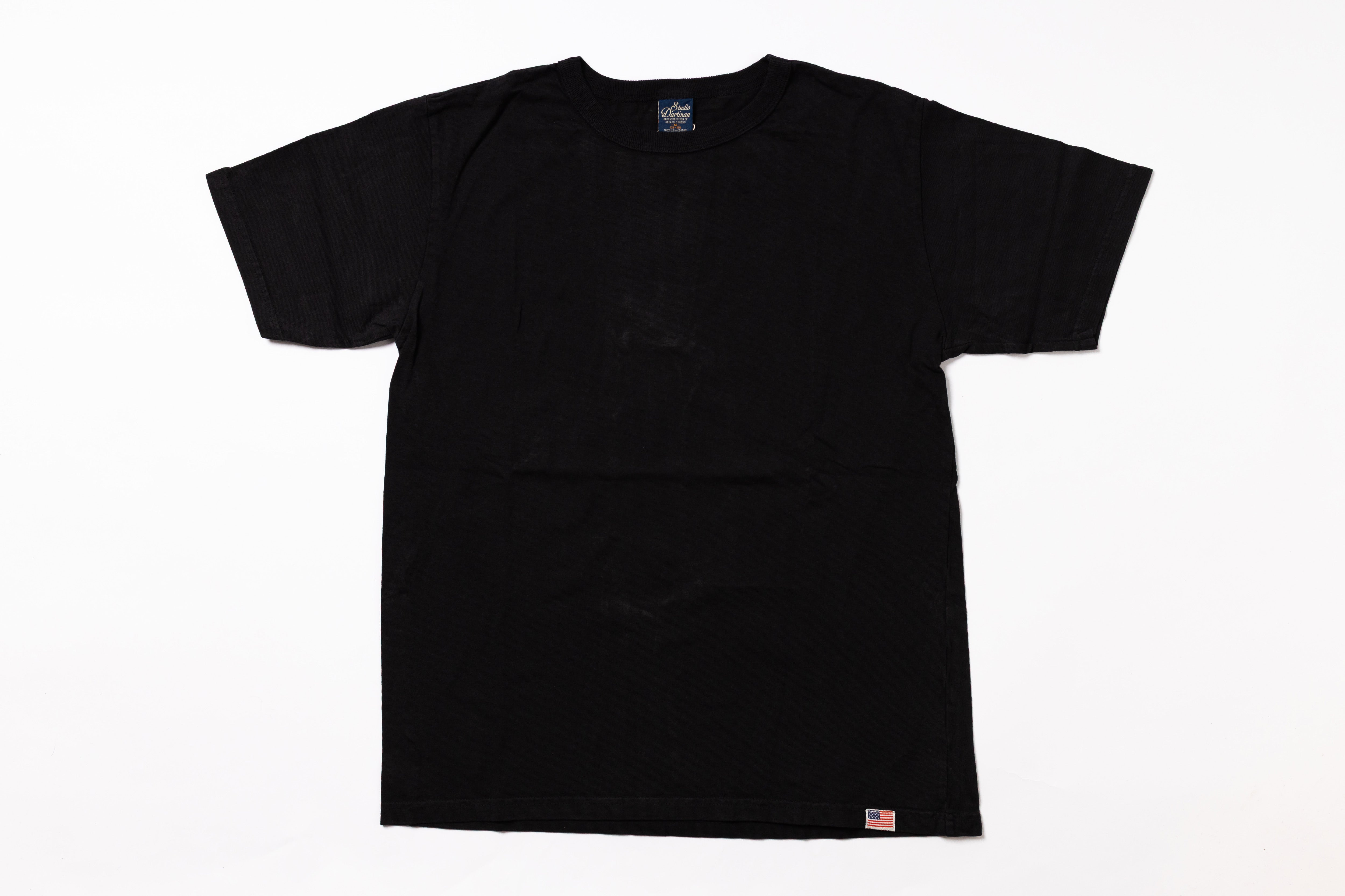 Black t-shirt on a white background