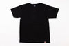 Black t-shirt on a white background