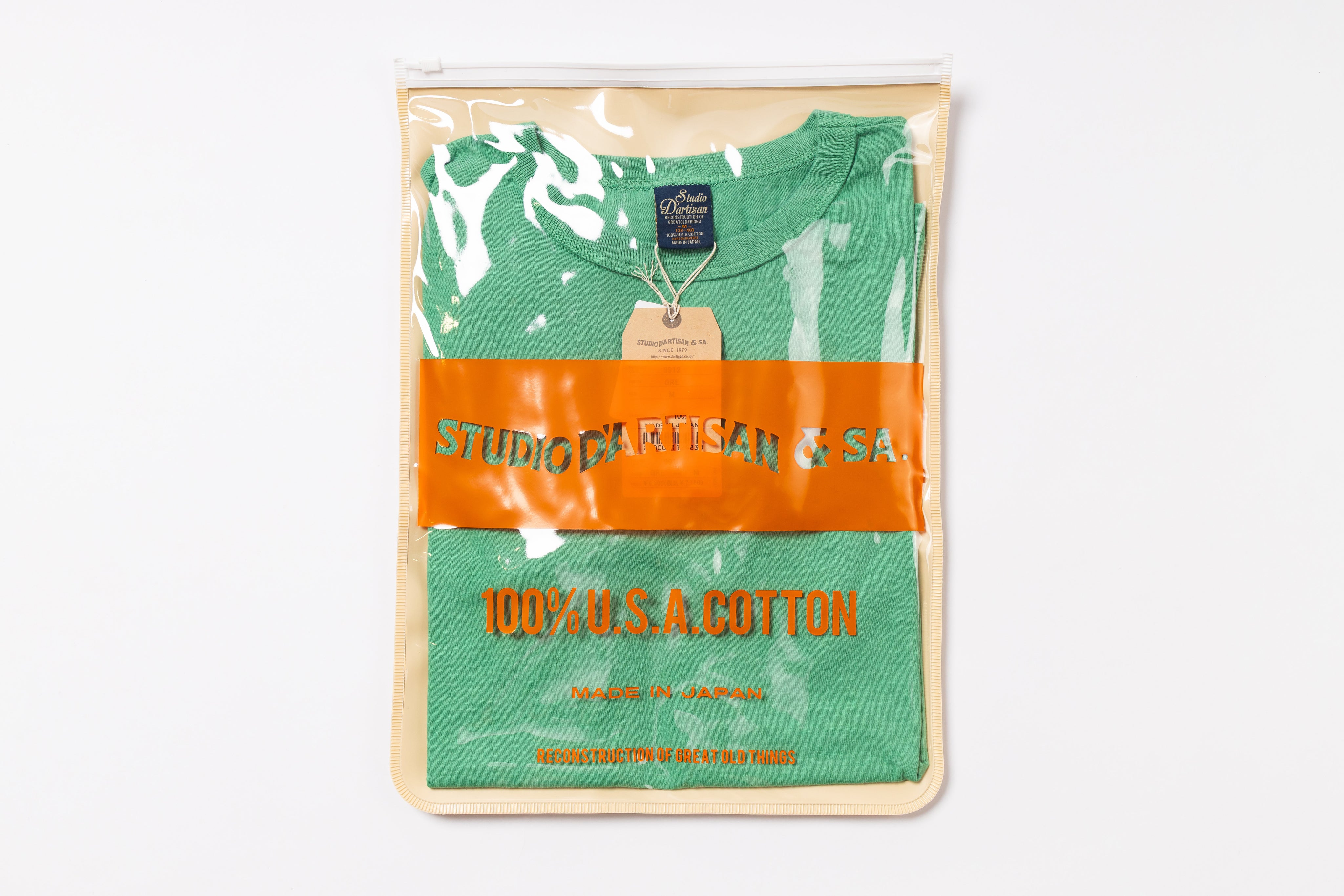 STUDIO D'ARTISAN - USA Cotton T-Shirt in Green