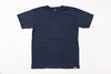 Navy blue t-shirt on a white background