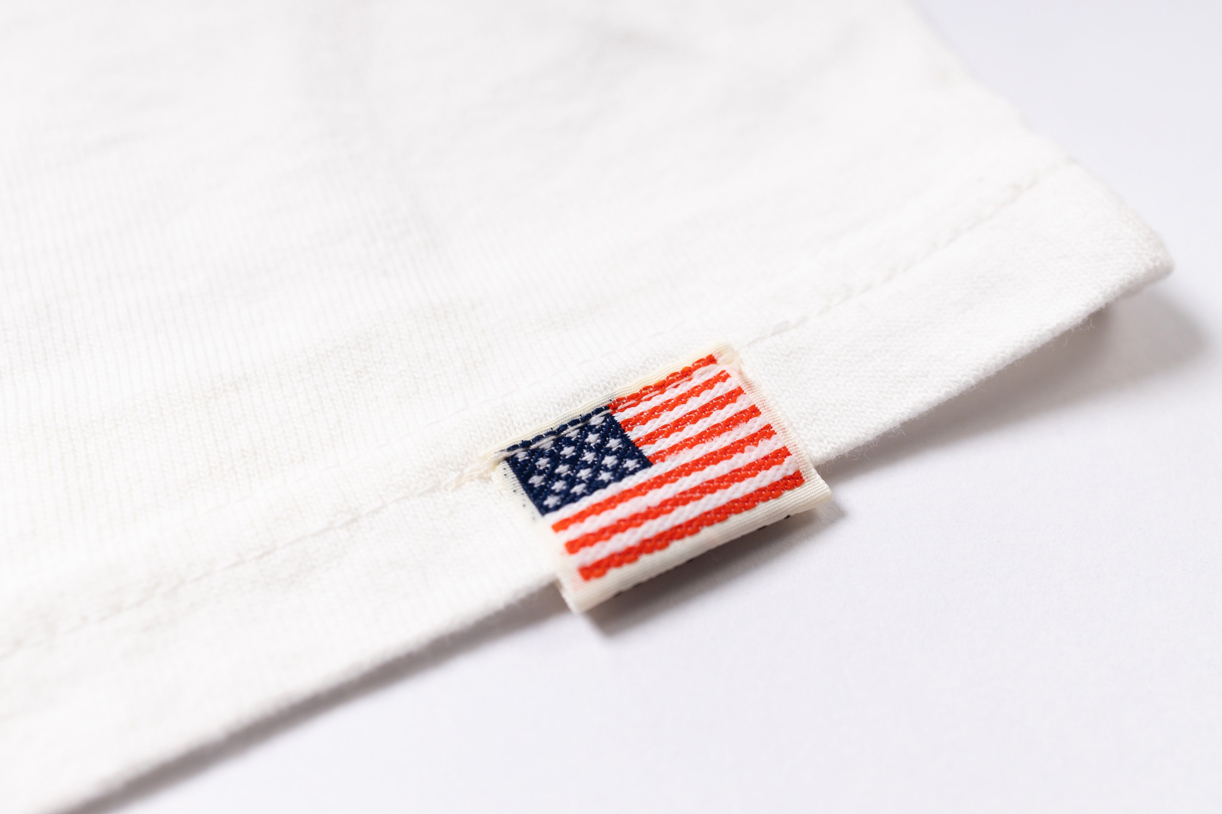 American flag patch on a white background