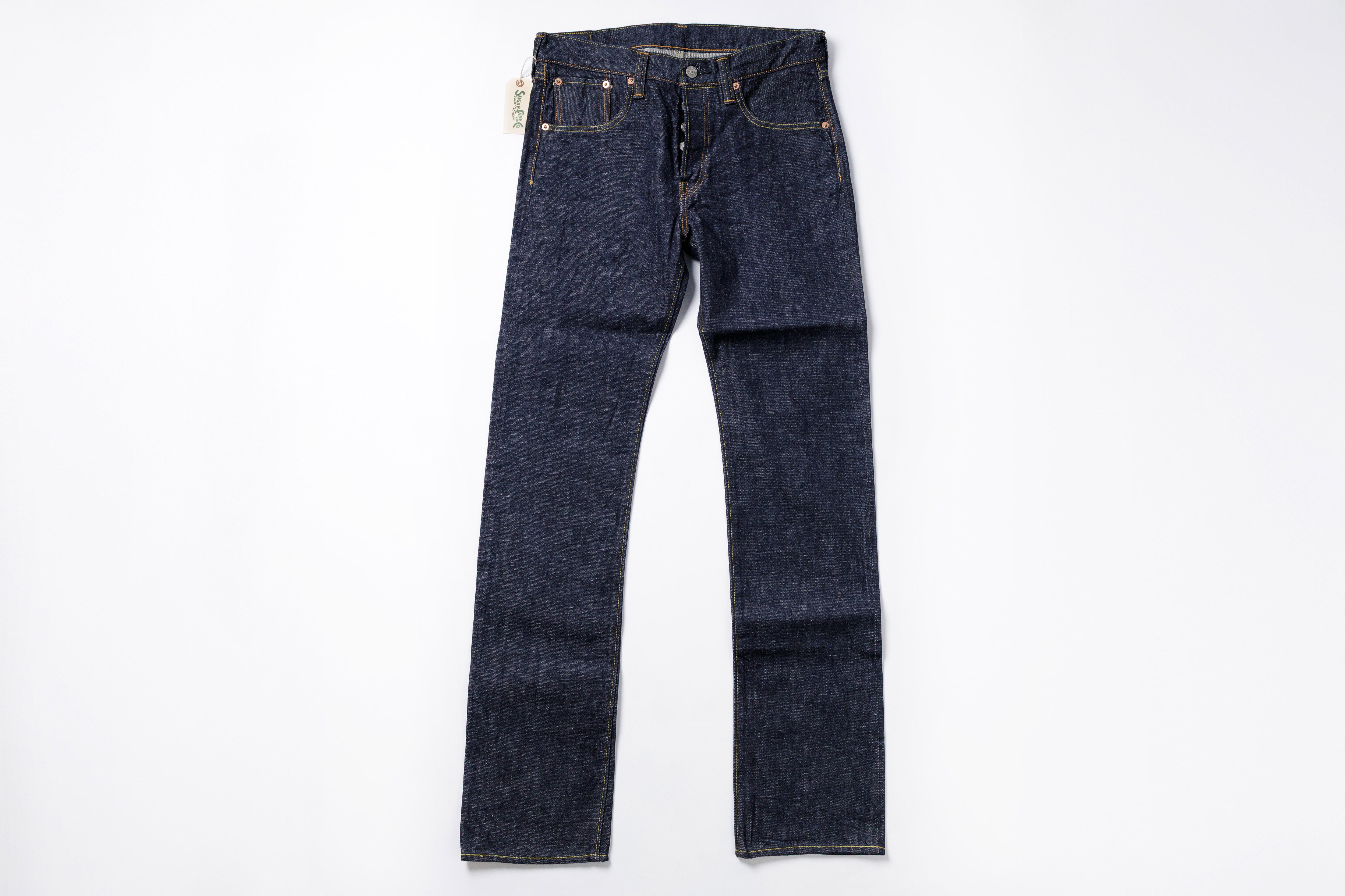 Pair of blue jeans on a white background
