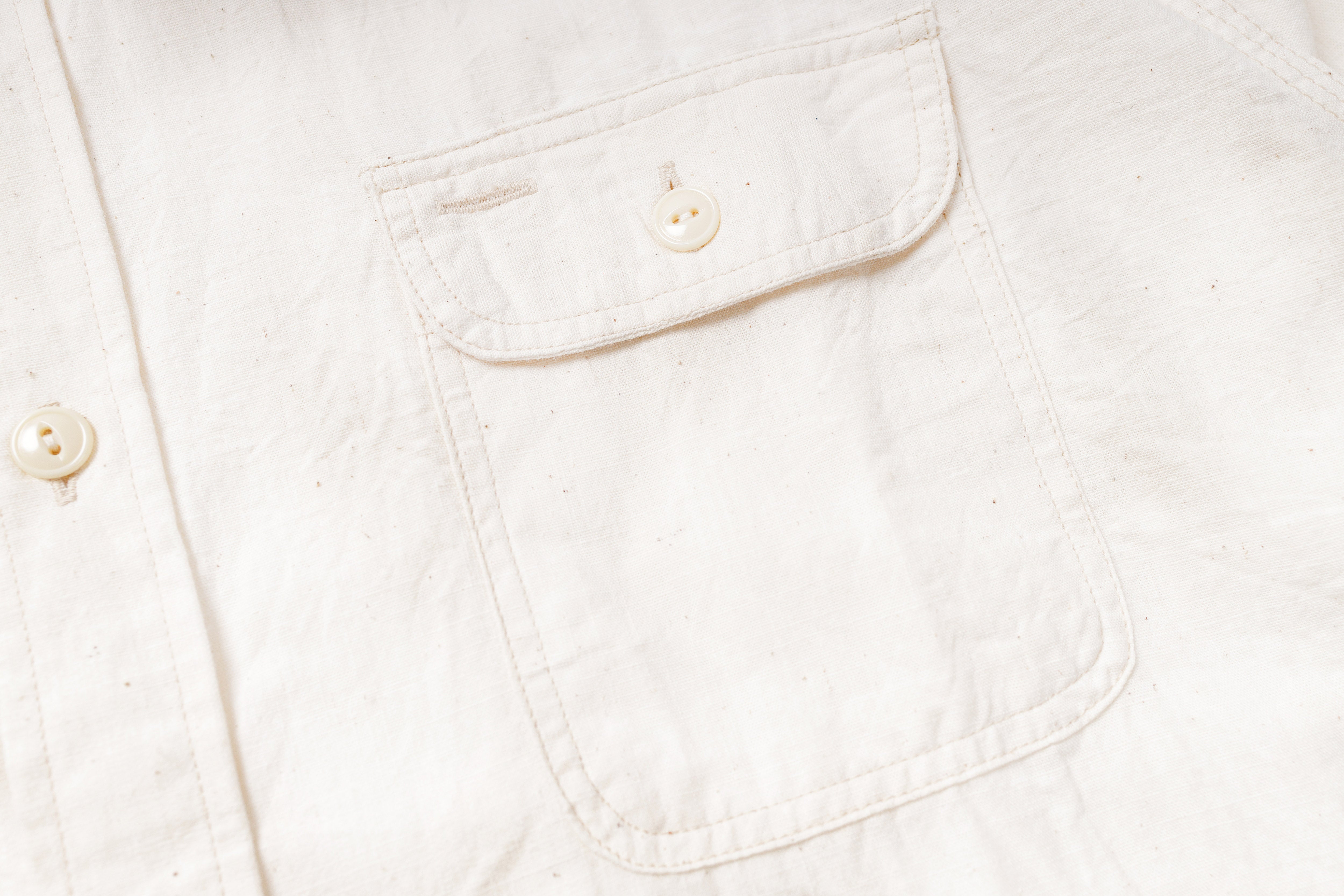 SUGAR CANE - Chambray L/S Work Shirt in White– DOE&DOG