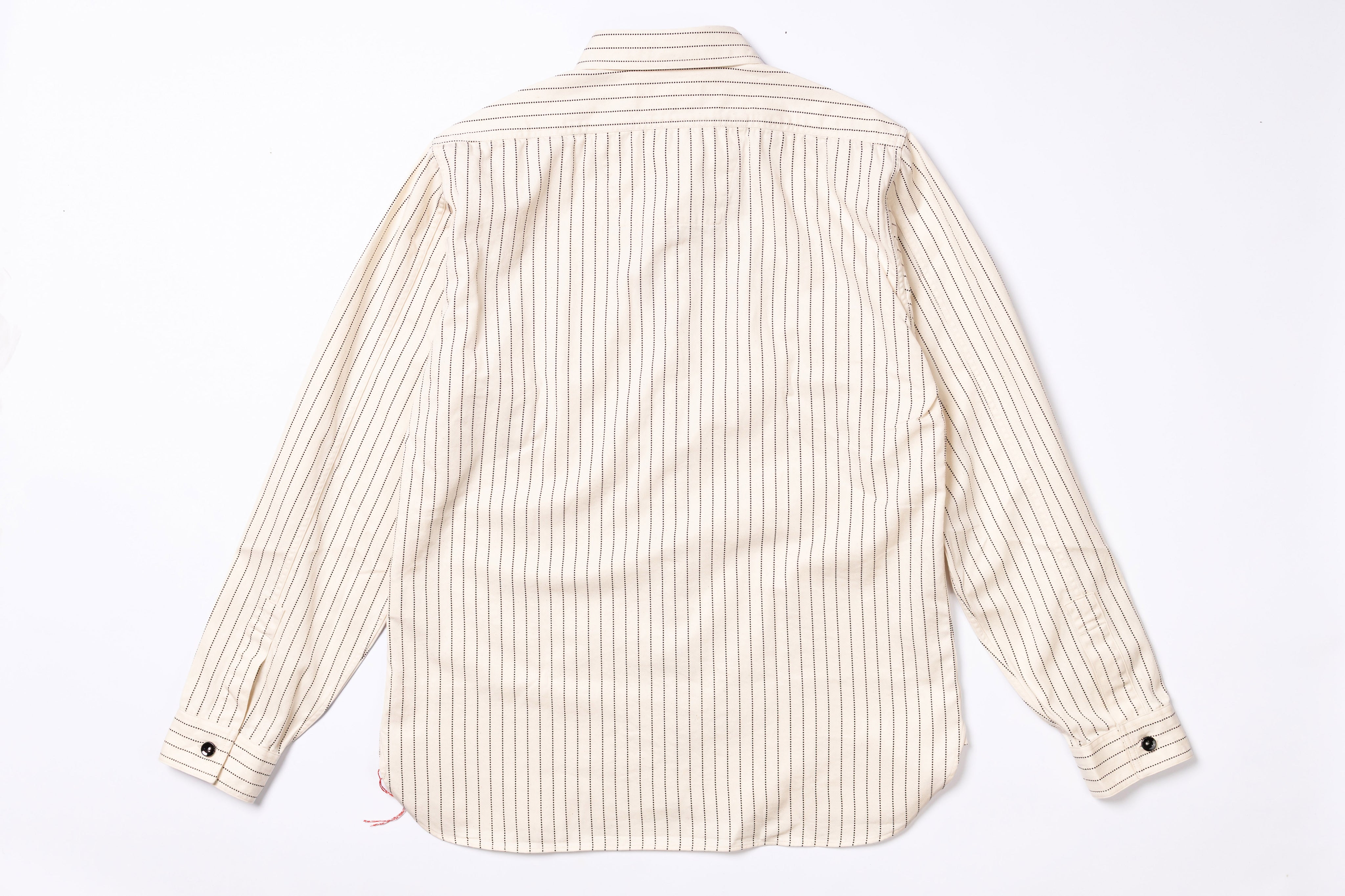 Beige striped shirt on a white background