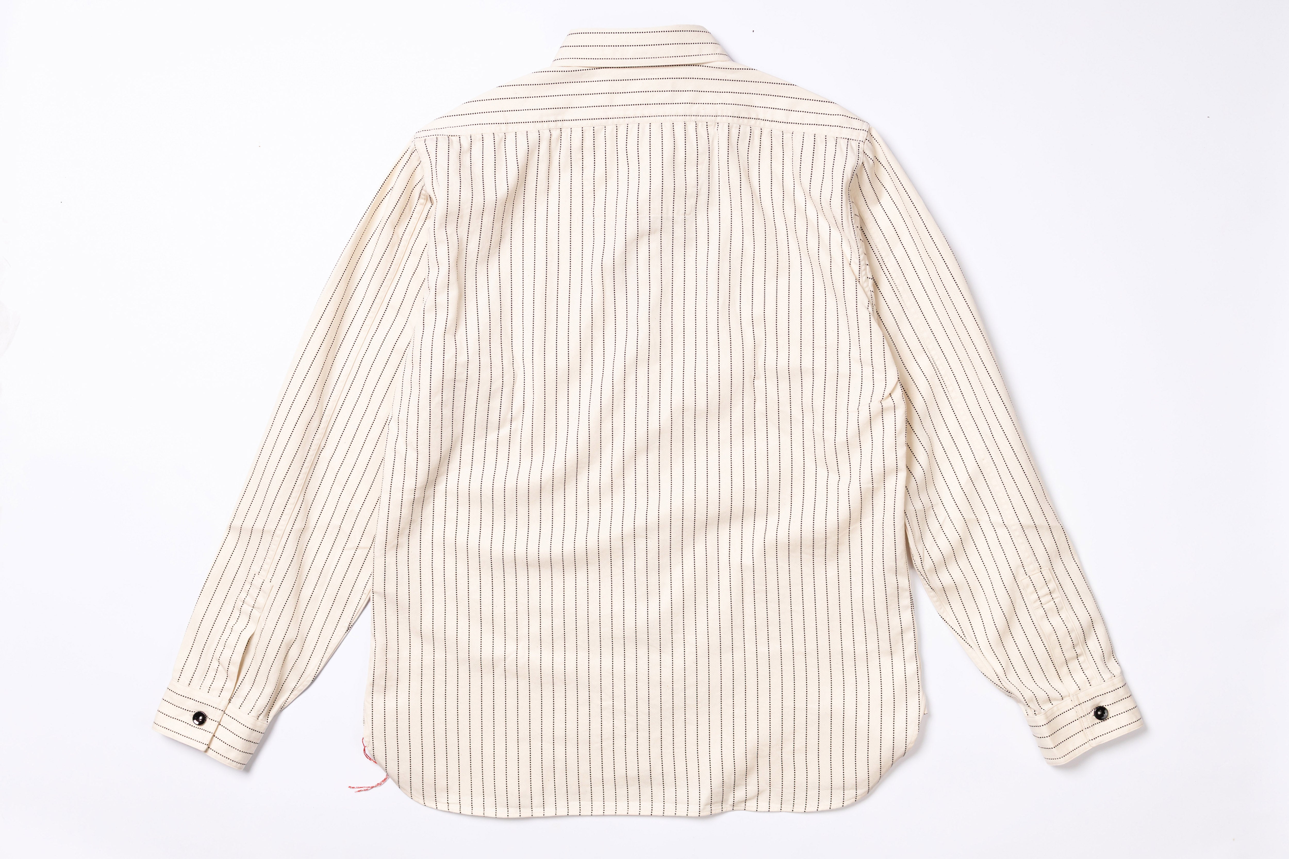 Beige striped shirt on a white background
