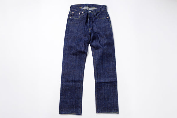 Pair of blue jeans on a white background