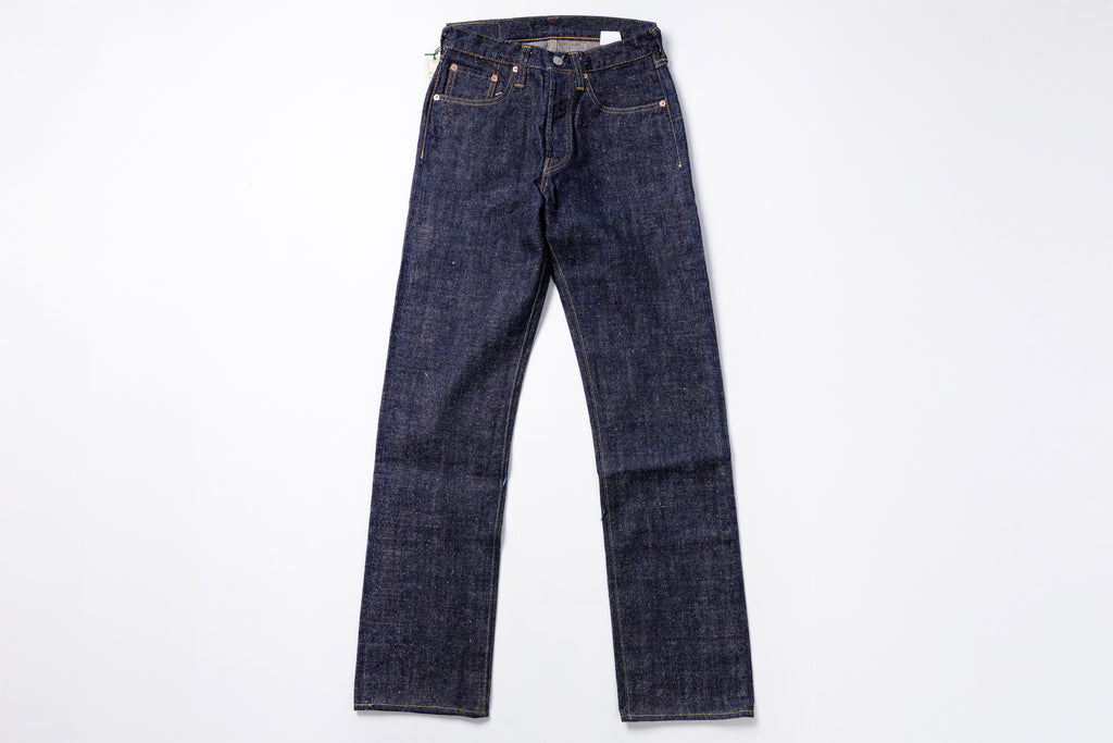 Pair of blue jeans on a white background