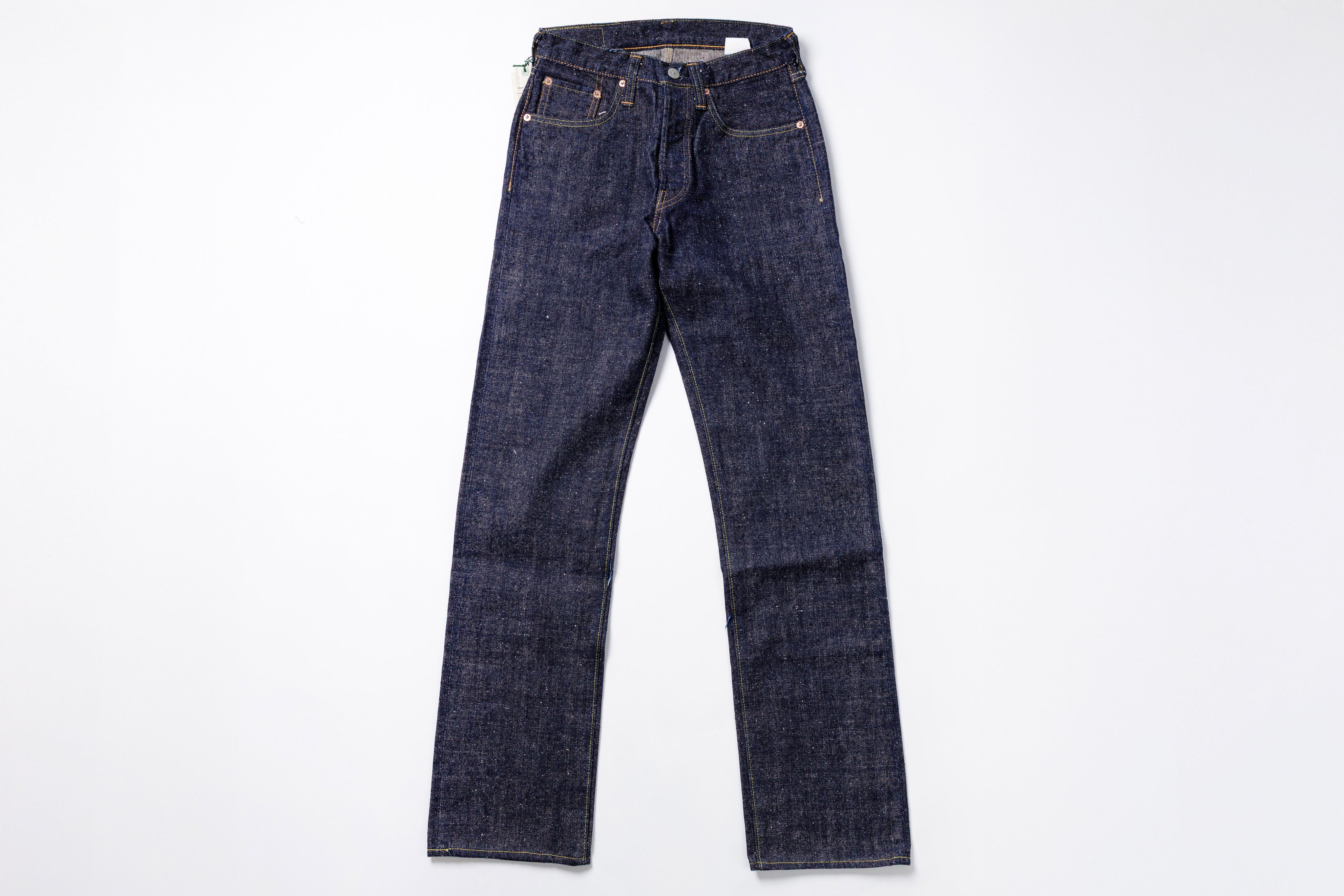 Pair of blue jeans on a white background